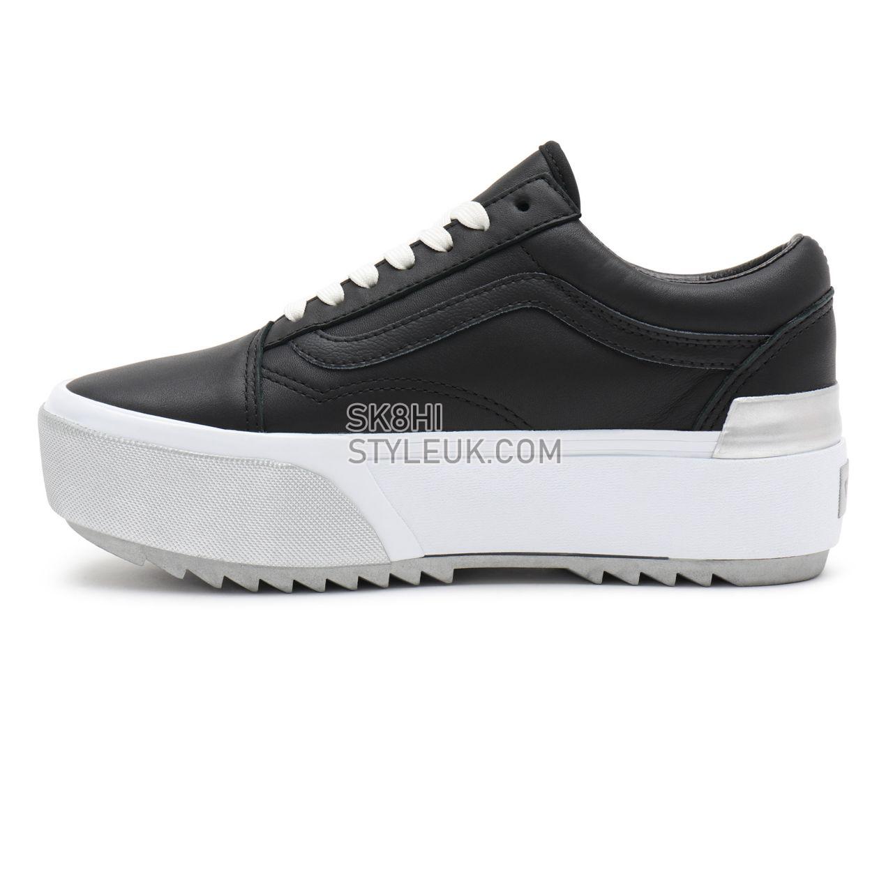 Vans Shiny Old Skool Stacked Black Classic Womens - (Shiny) black/true white VN0A4U159IW Shoes