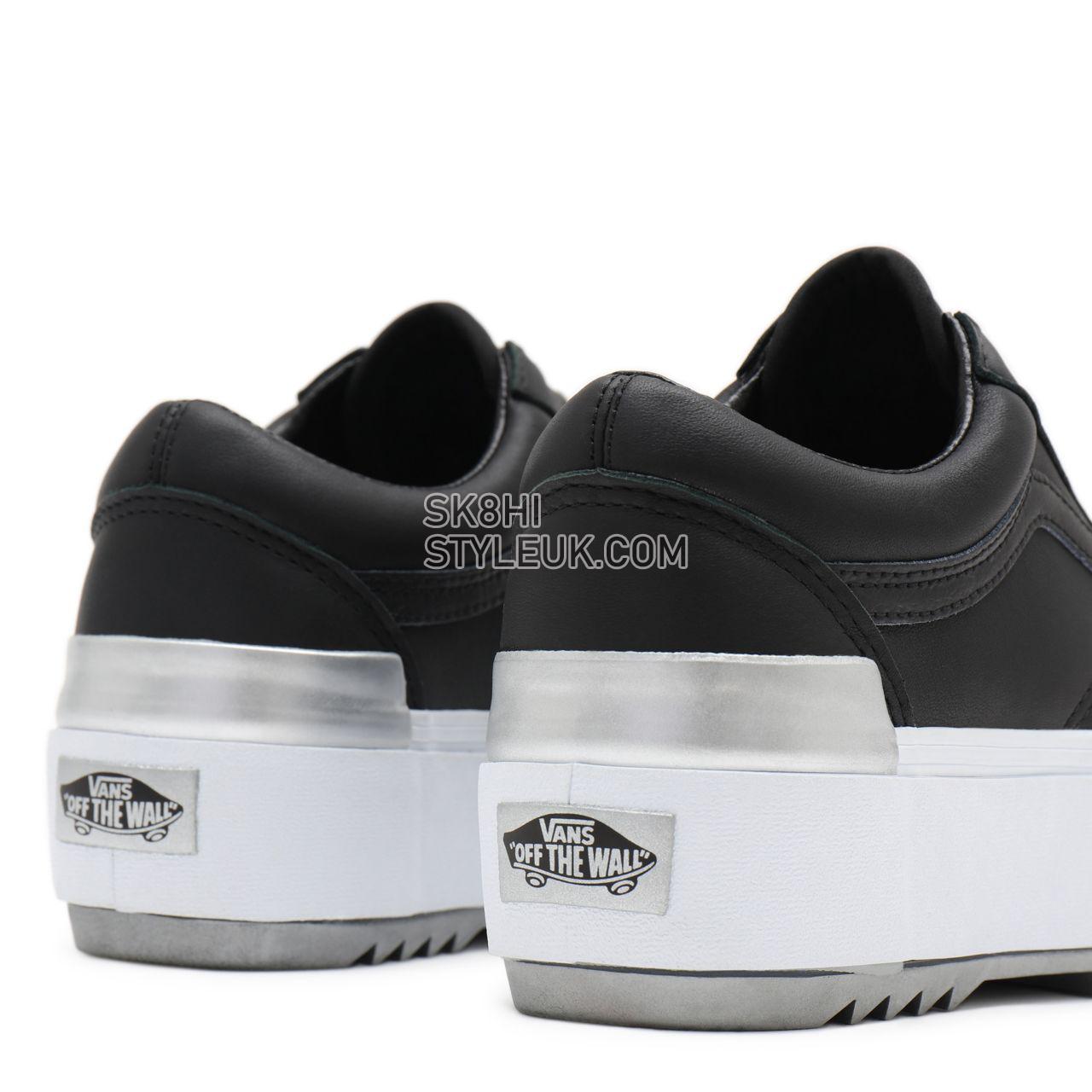 Vans Shiny Old Skool Stacked Black Classic Womens - (Shiny) black/true white VN0A4U159IW Shoes