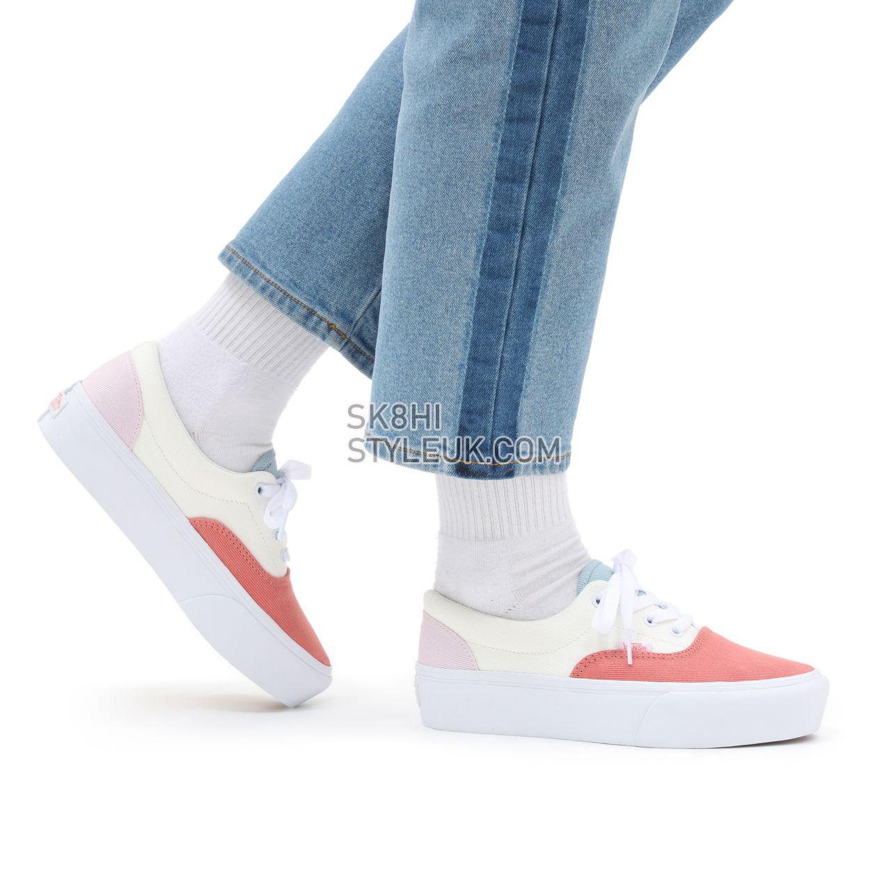 Vans Twill Era Platform White Classic Womens - (Twill) pastel block/true white VN0A3WLU9MK Shoes