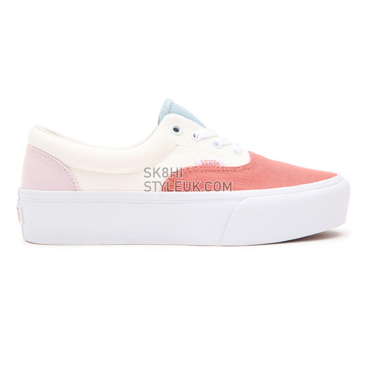 Vans Twill Era Platform White Classic Womens - (Twill) pastel block/true white VN0A3WLU9MK Shoes