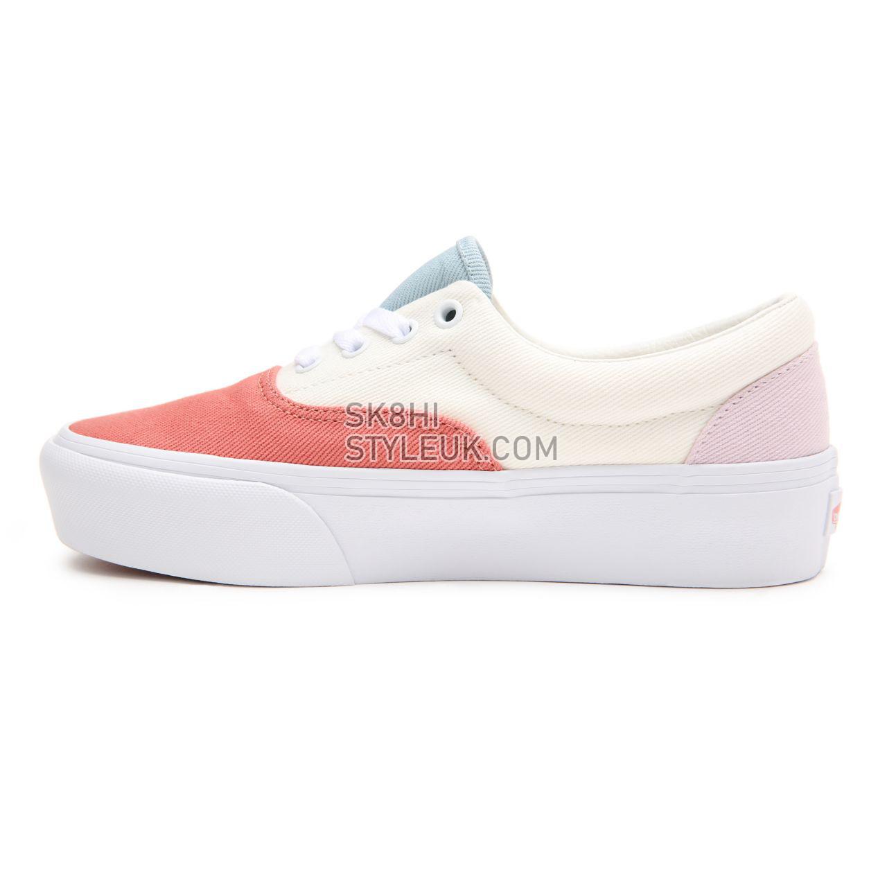 Vans Twill Era Platform White Classic Womens - (Twill) pastel block/true white VN0A3WLU9MK Shoes