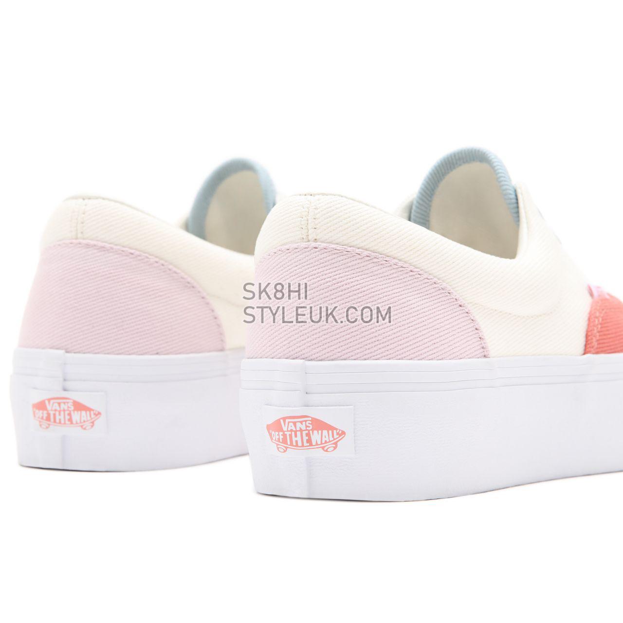 Vans Twill Era Platform White Classic Womens - (Twill) pastel block/true white VN0A3WLU9MK Shoes