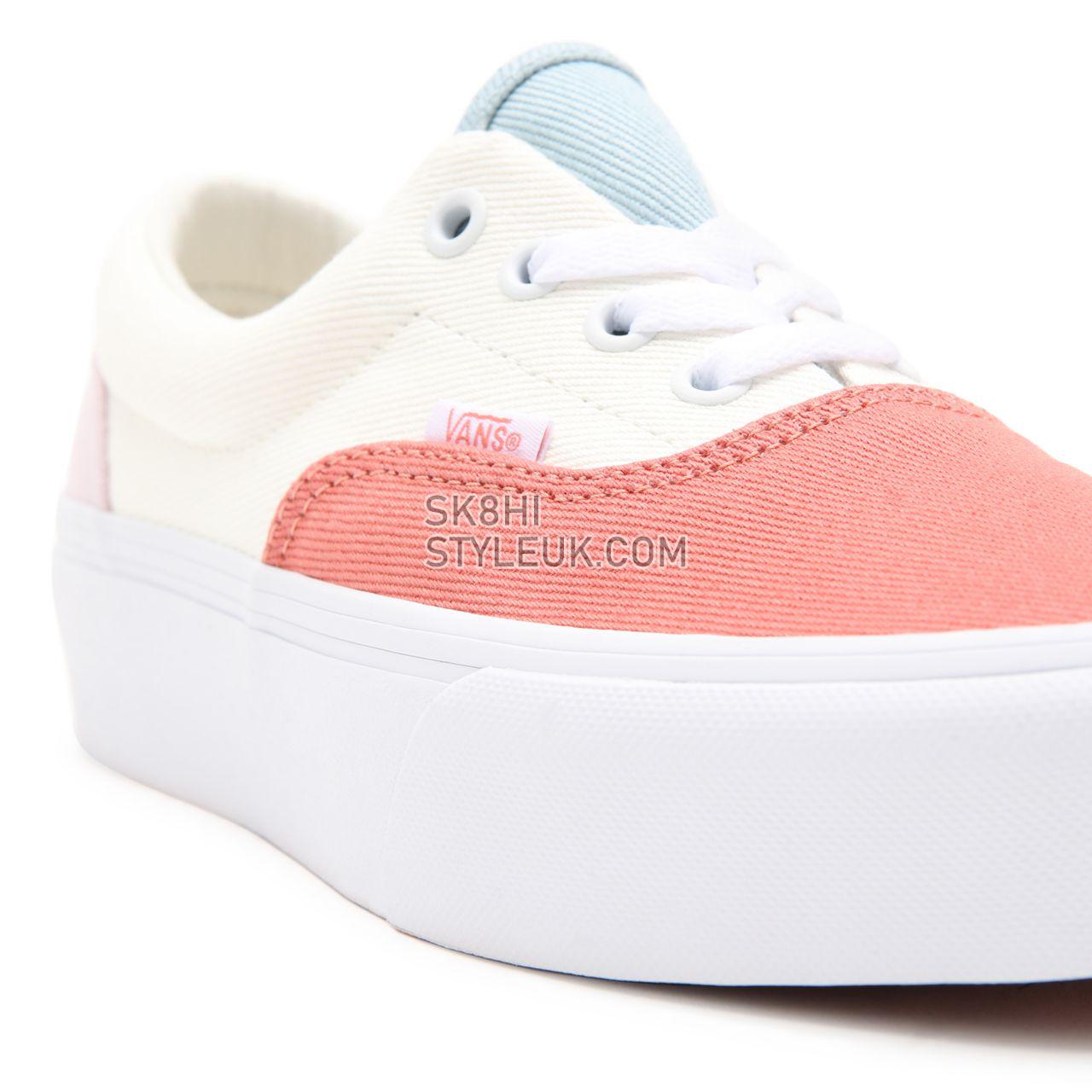 Vans Twill Era Platform White Classic Womens - (Twill) pastel block/true white VN0A3WLU9MK Shoes