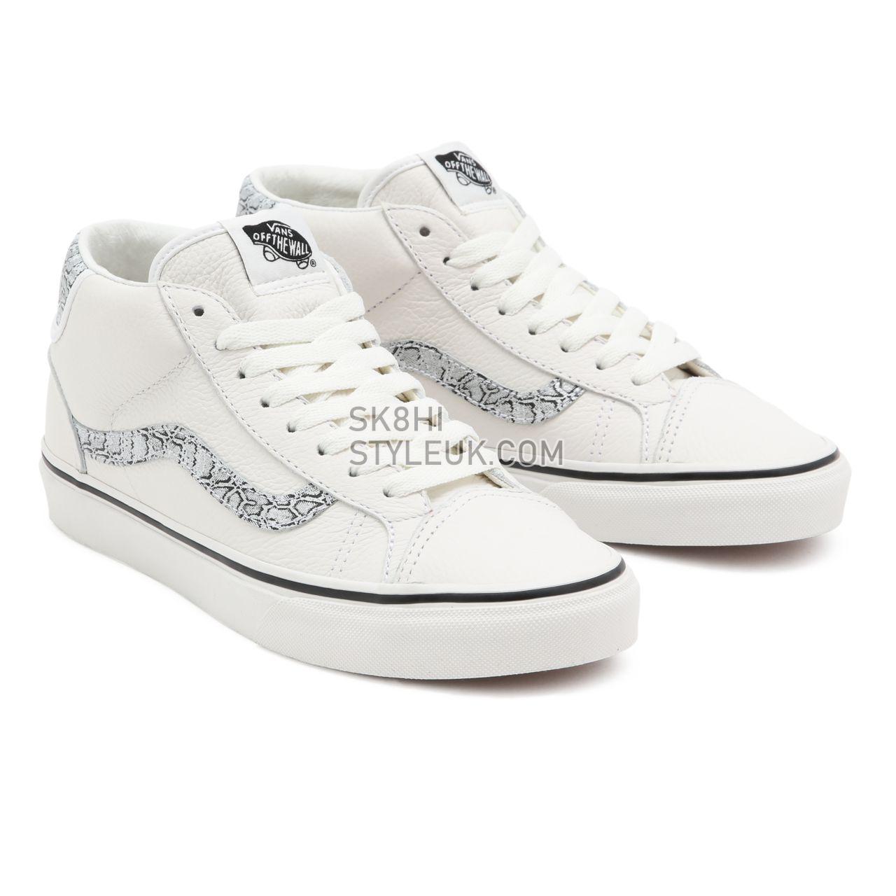 Vans Animal Mid Skool 37 White Classic Womens - (Animal) Blanc De Blanc/Silver VN0A3TKF913 Shoes