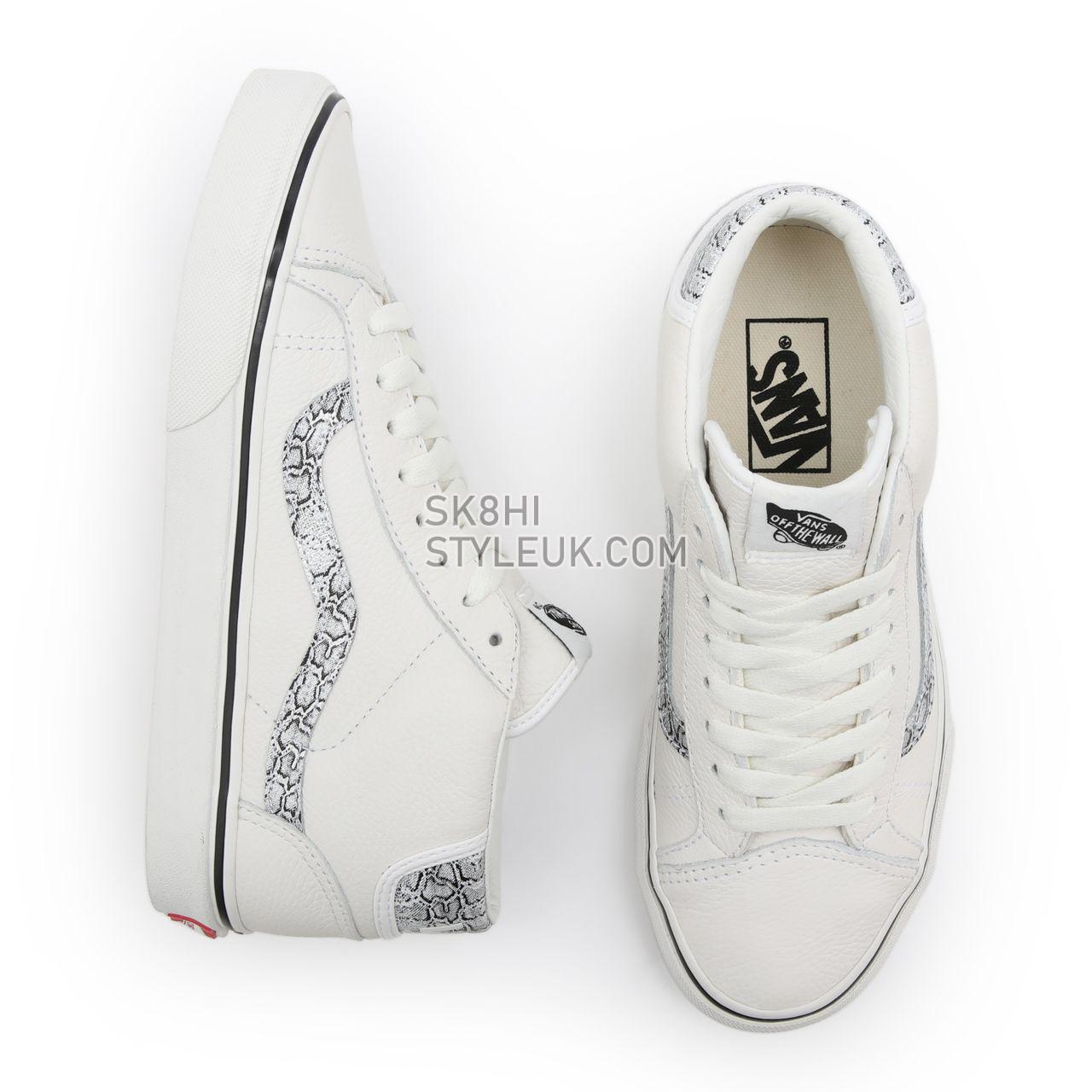 Vans Animal Mid Skool 37 White Classic Womens - (Animal) Blanc De Blanc/Silver VN0A3TKF913 Shoes