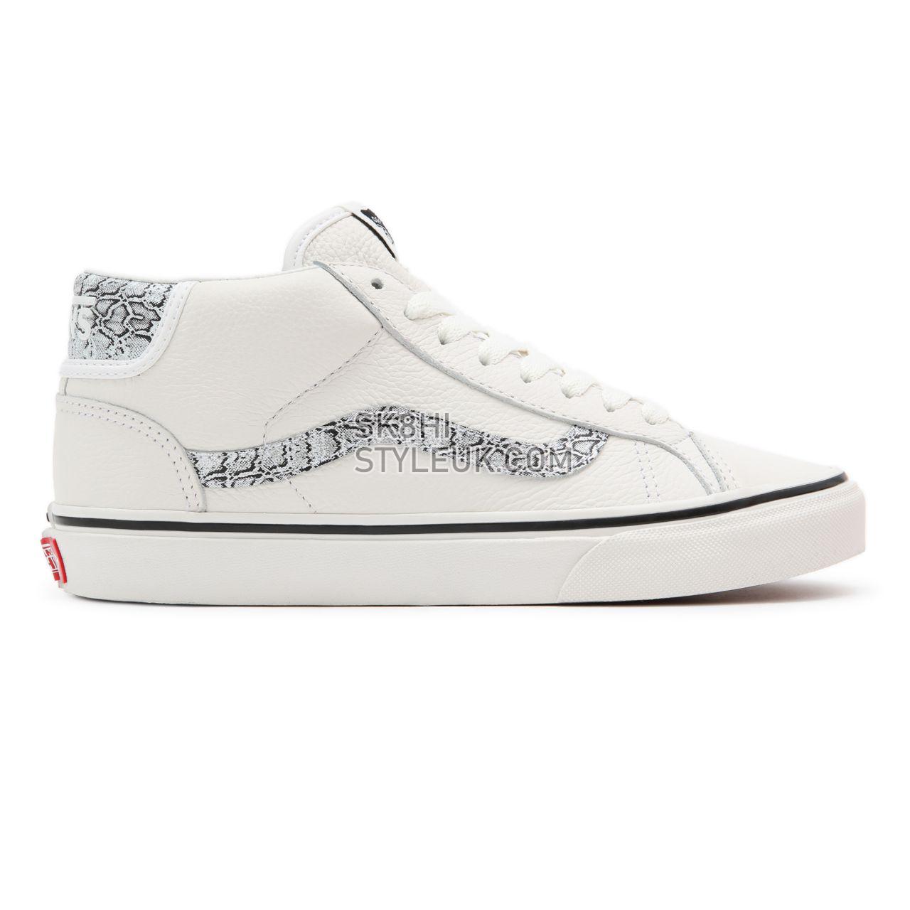 Vans Animal Mid Skool 37 White Classic Womens - (Animal) Blanc De Blanc/Silver VN0A3TKF913 Shoes