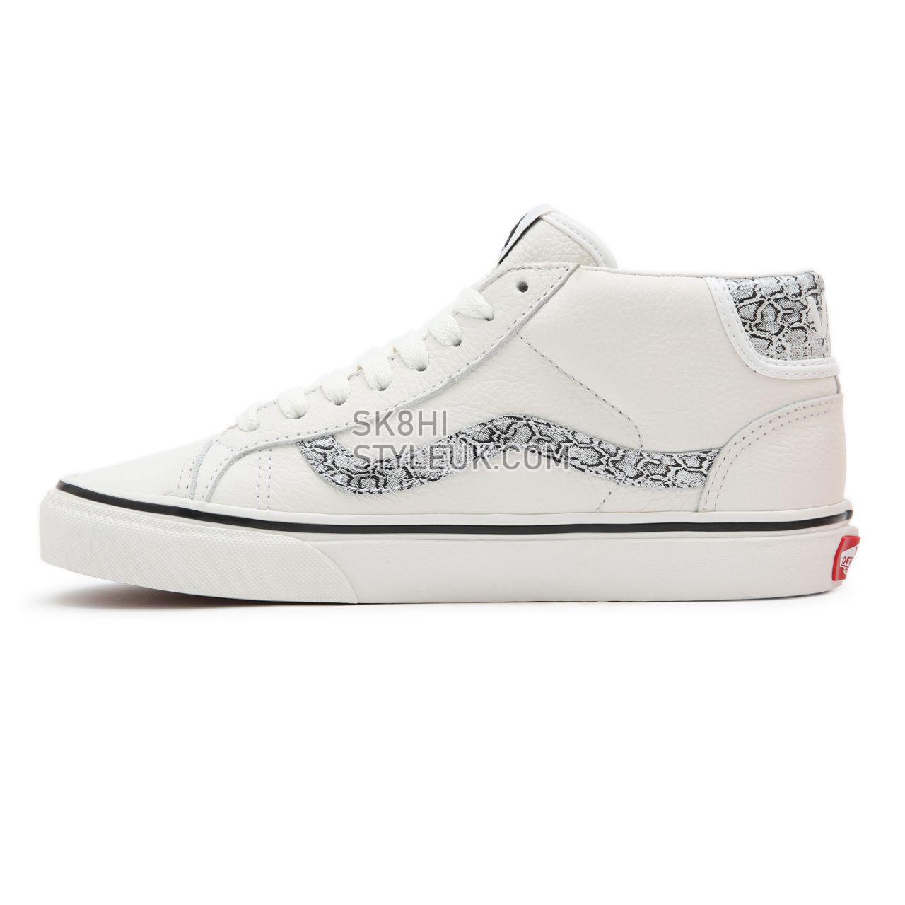 Vans Animal Mid Skool 37 White Classic Womens - (Animal) Blanc De Blanc/Silver VN0A3TKF913 Shoes