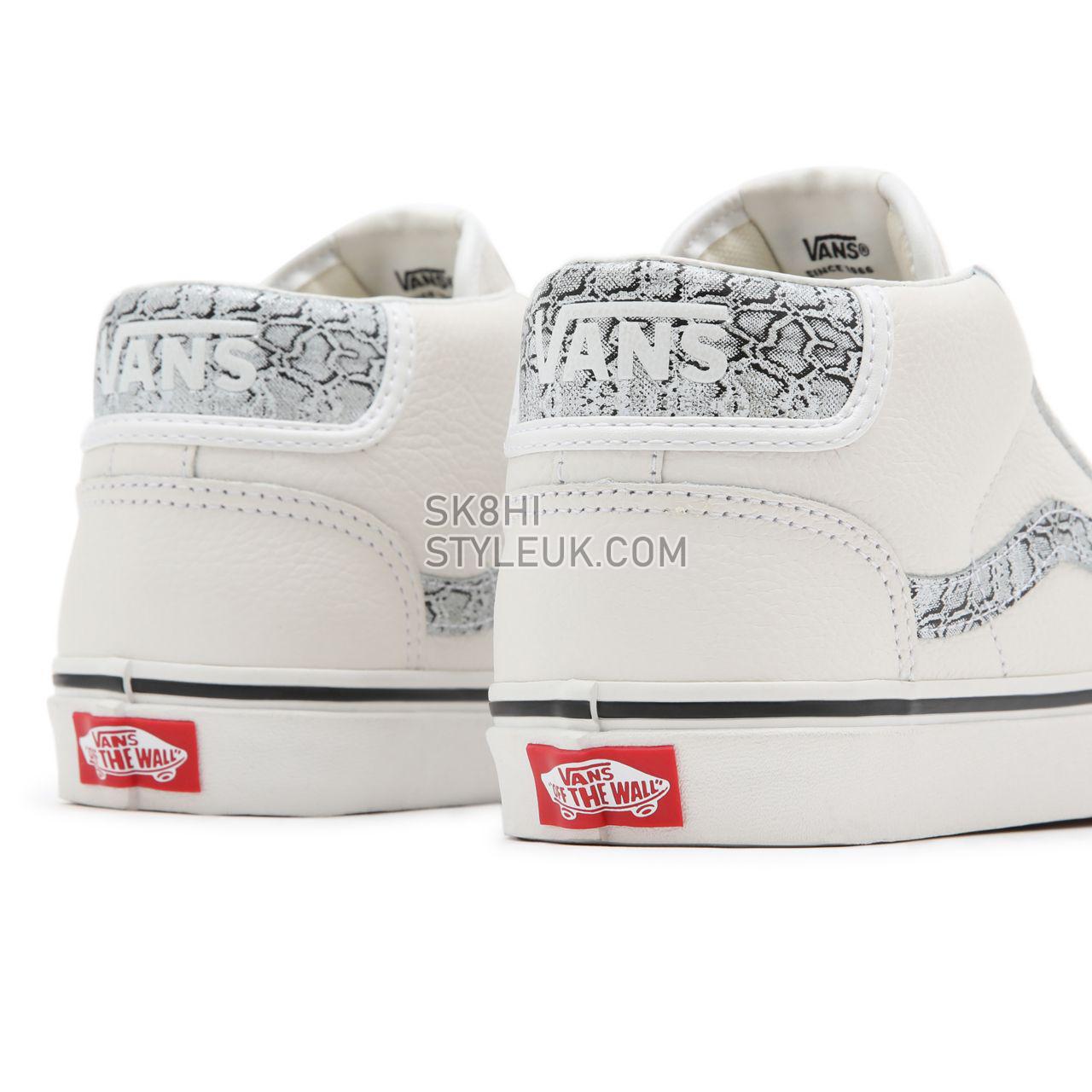 Vans Animal Mid Skool 37 White Classic Womens - (Animal) Blanc De Blanc/Silver VN0A3TKF913 Shoes