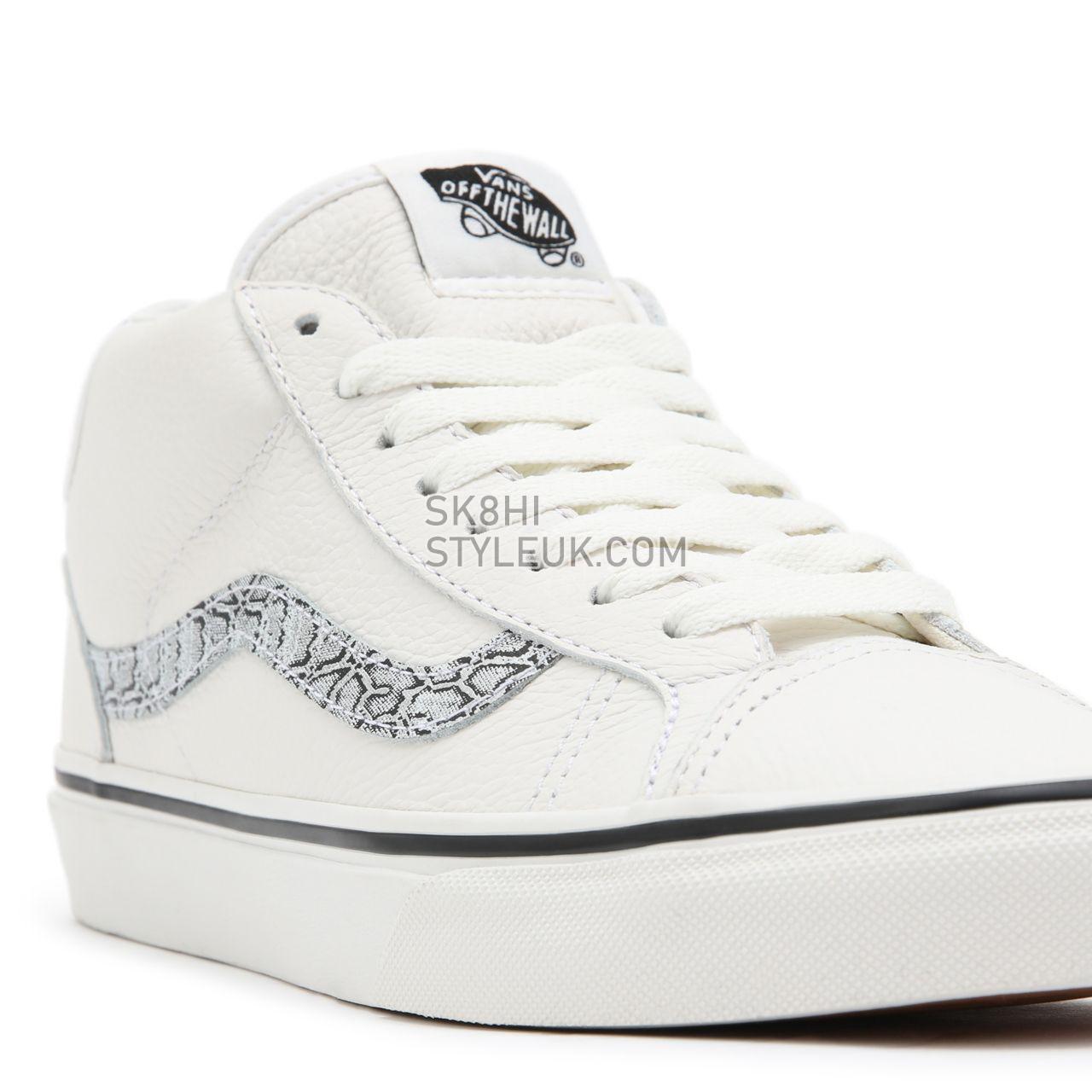 Vans Animal Mid Skool 37 White Classic Womens - (Animal) Blanc De Blanc/Silver VN0A3TKF913 Shoes