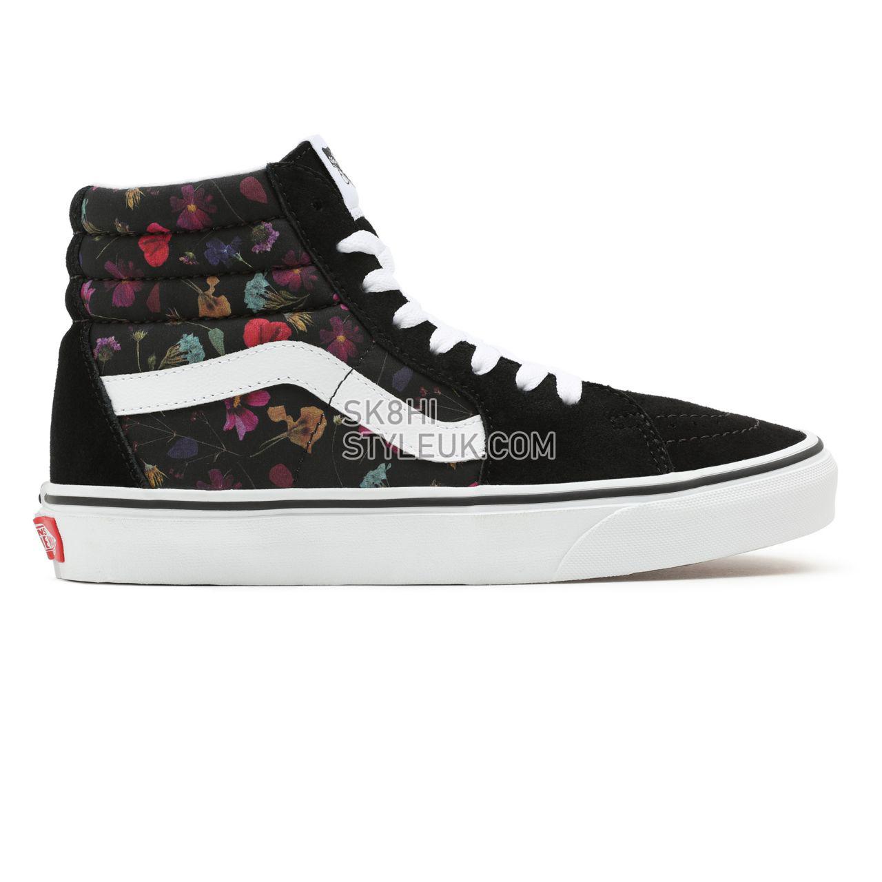 Vans Pressed Floral Sk8-Hi Black Classic Womens - (Pressed Floral) Black/True White VN0A5JMJ8N8 Shoes