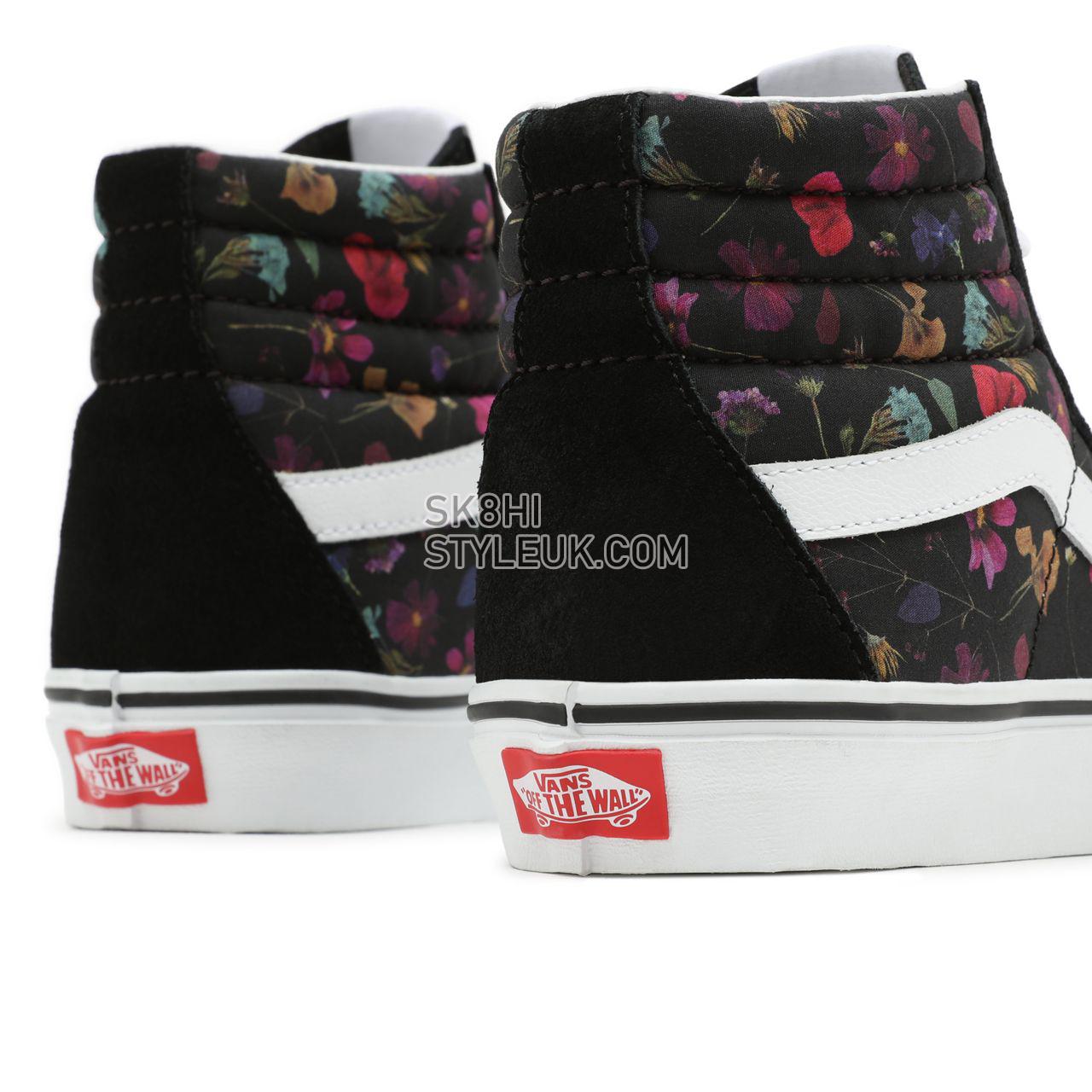 Vans Pressed Floral Sk8-Hi Black Classic Womens - (Pressed Floral) Black/True White VN0A5JMJ8N8 Shoes