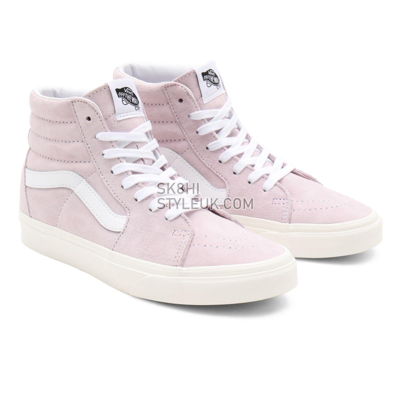 Vans Pig Suede Sk8-Hi Pink Classic Womens - (Pig Suede) orchid ice/snow white VN0A32QG9G4 Shoes