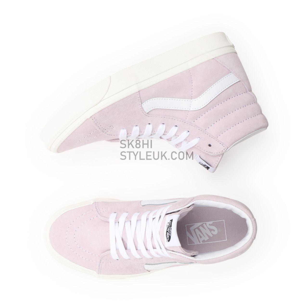 Vans Pig Suede Sk8-Hi Pink Classic Womens - (Pig Suede) orchid ice/snow white VN0A32QG9G4 Shoes