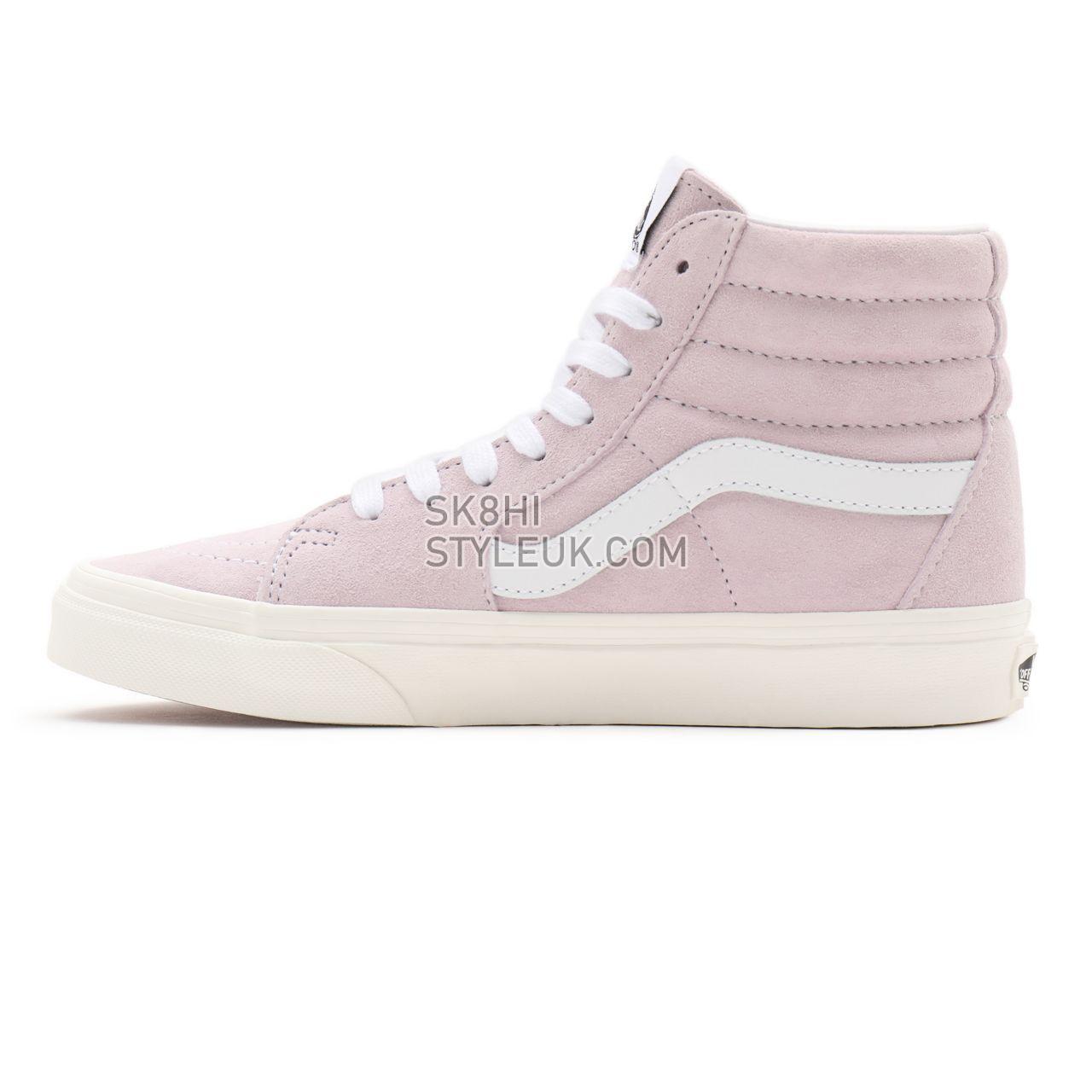 Vans Pig Suede Sk8-Hi Pink Classic Womens - (Pig Suede) orchid ice/snow white VN0A32QG9G4 Shoes