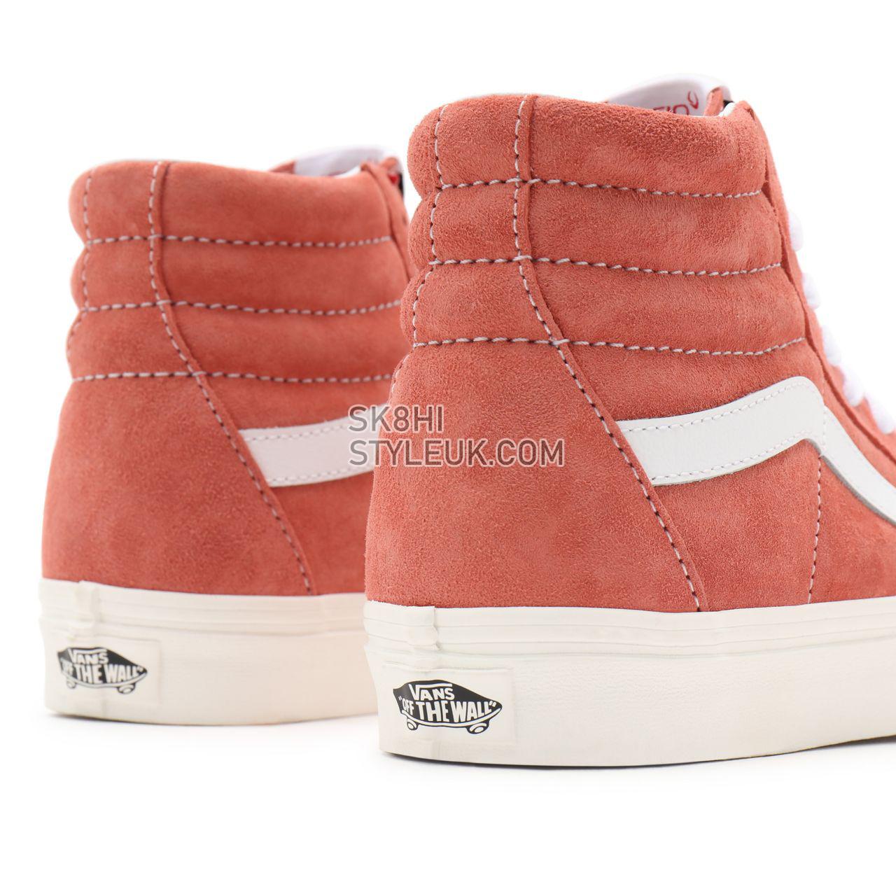 Vans Pig Suede Sk8-Hi Pink Classic Womens - (Pig Suede) terra cotta/snow white VN0A32QG9GA Shoes