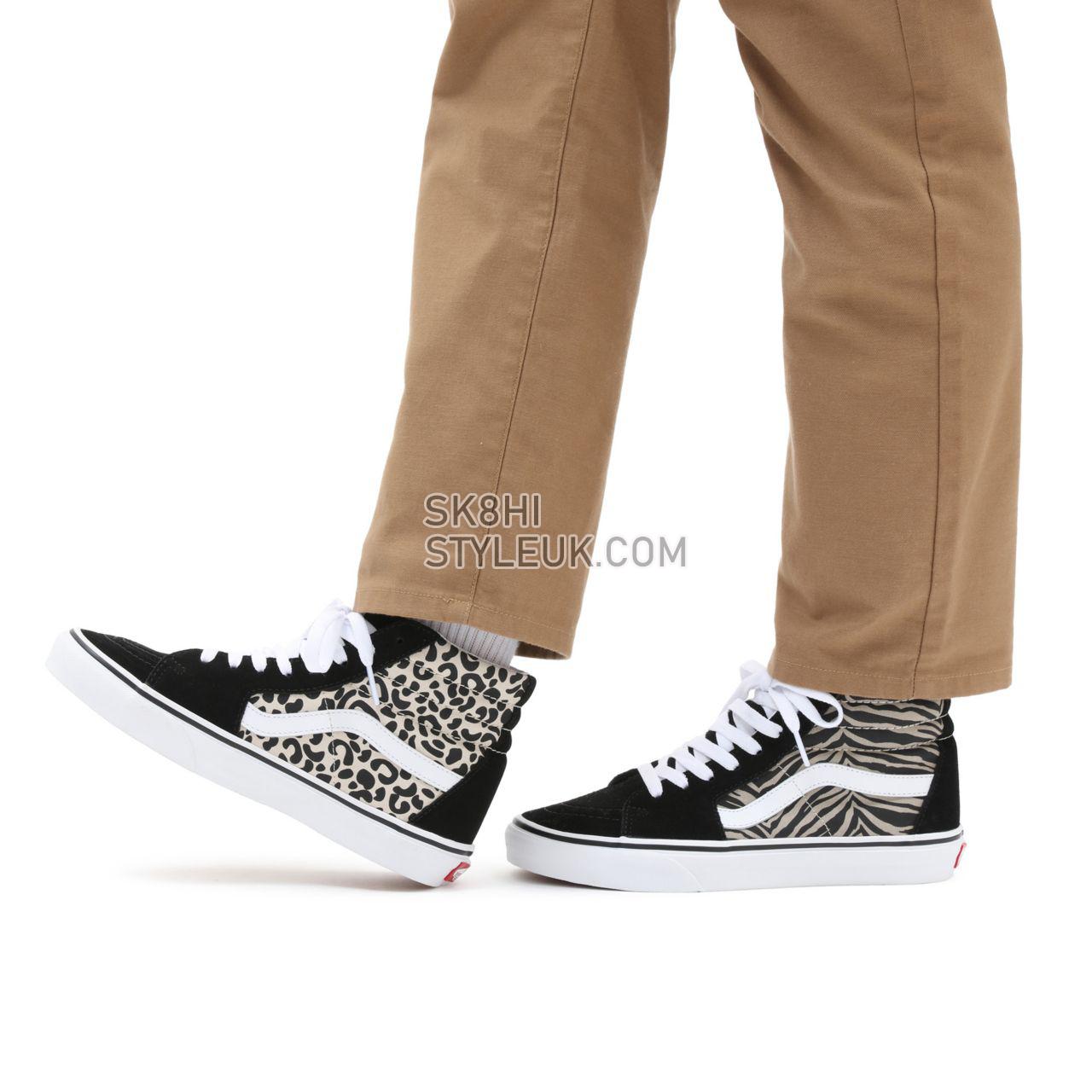 Vans Safari Multi Sk8-Hi Black Classic Womens - (Safari Multi) mix/true white VN0A32QG9XB Shoes