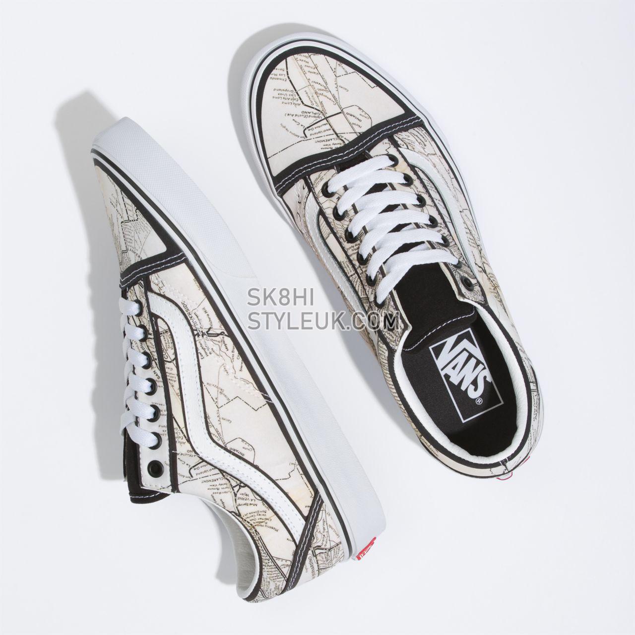 Vans X MOCA Frances Stark Old Skool Brown Classic Womens - (Moca) Frances Stark/Maps VN0A5KRF94H Shoes