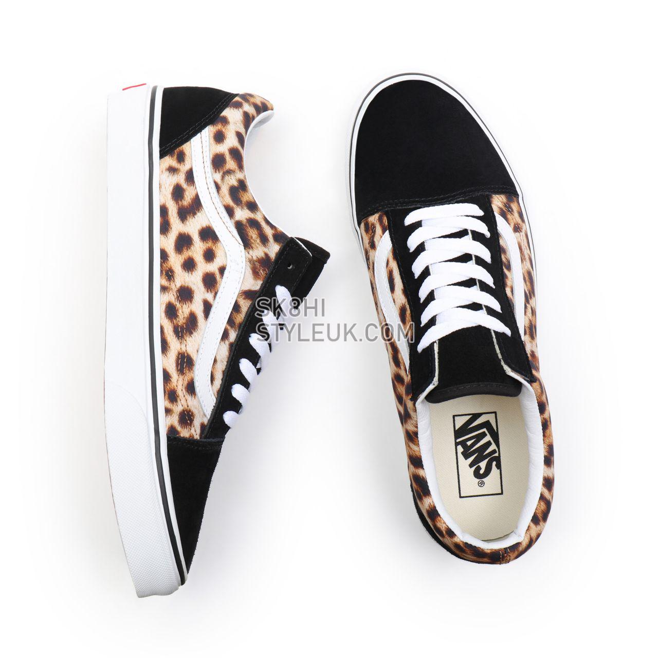 Vans Leopard Old Skool Black Classic Womens - (Leopard) Black/True White VN0A4U3B3I6 Shoes