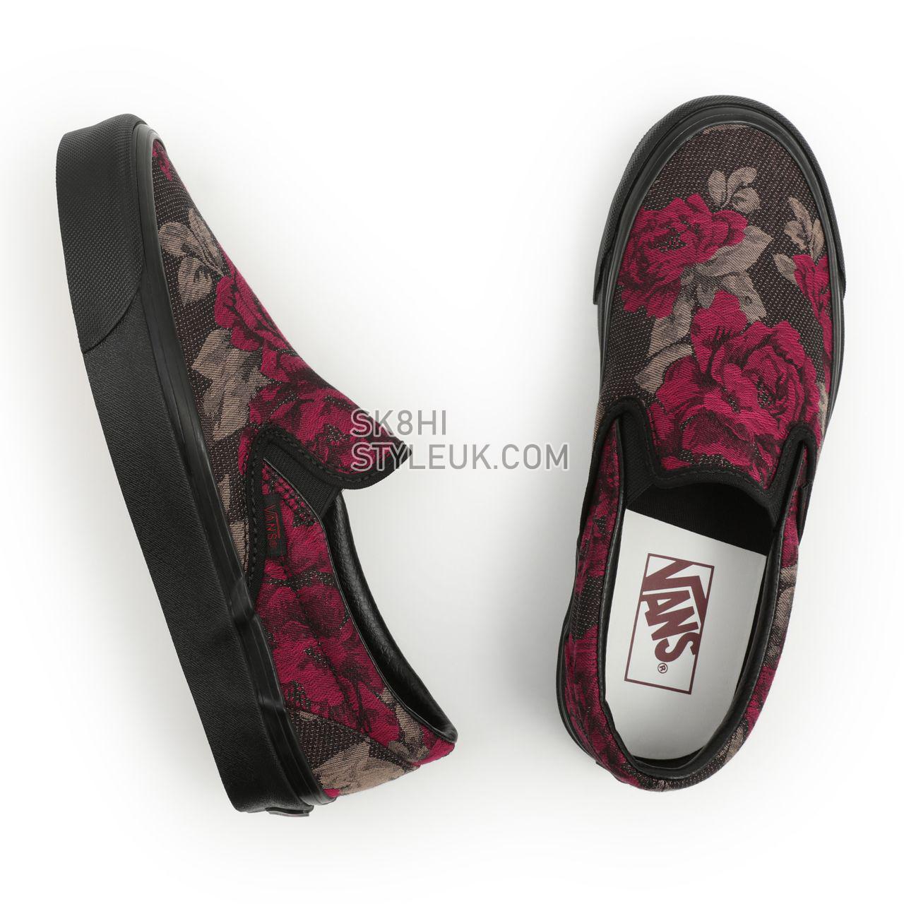 Vans Anaheim Factory Classic Slip-On 98 DX Black Classic Womens - (Anaheim Factory) Roses/Black VN0A5KX88FH Shoes