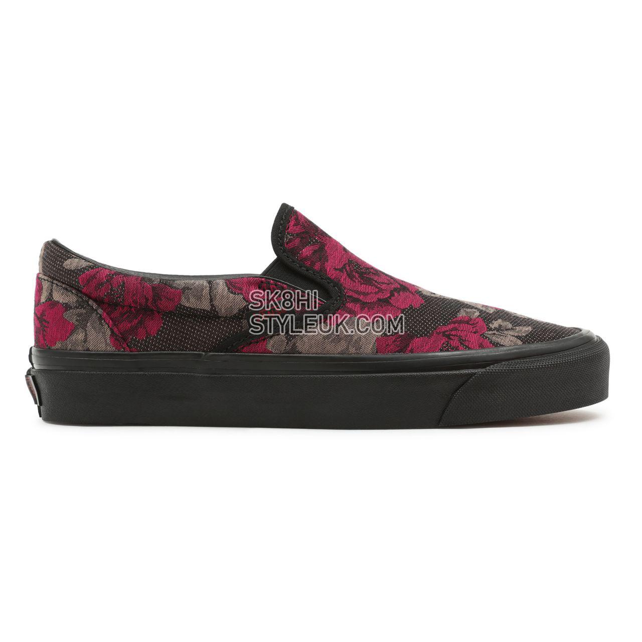 Vans Anaheim Factory Classic Slip-On 98 DX Black Classic Womens - (Anaheim Factory) Roses/Black VN0A5KX88FH Shoes