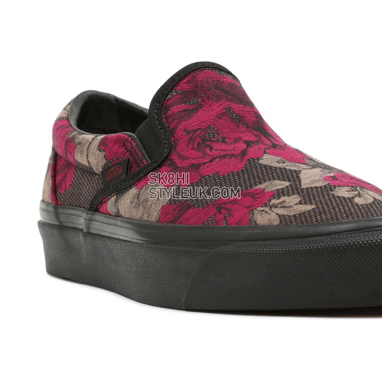 Vans Anaheim Factory Classic Slip-On 98 DX Black Classic Womens - (Anaheim Factory) Roses/Black VN0A5KX88FH Shoes