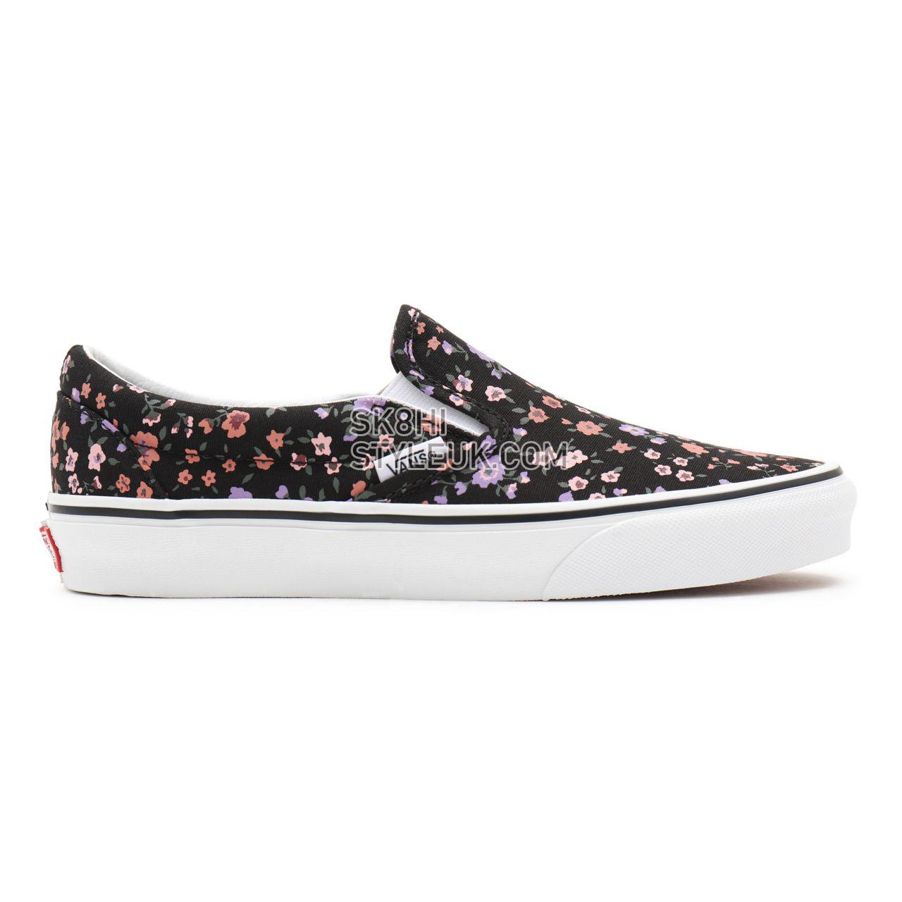 Vans Floral Classic Slip-On Black Classic Womens - (Floral) covered ditsy/true white VN0A33TB9HS Shoes