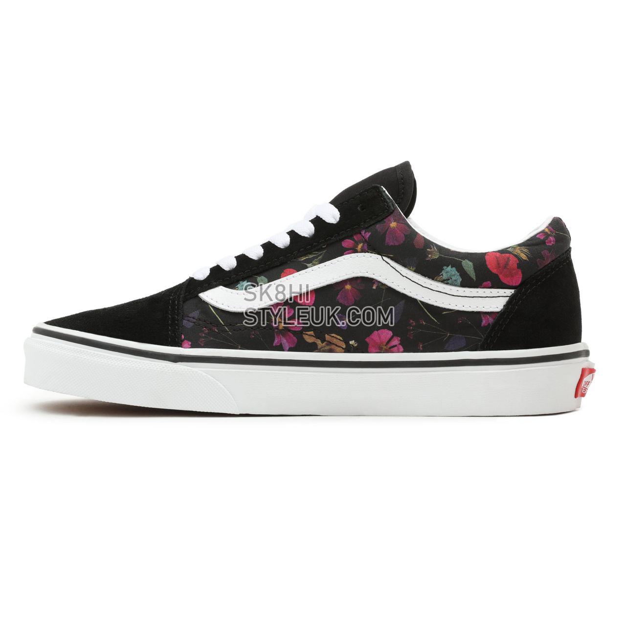 Vans Pressed Floral Old Skool Black Classic Womens - (Pressed Floral) Black/True White VN0A5JMI8N8 Shoes