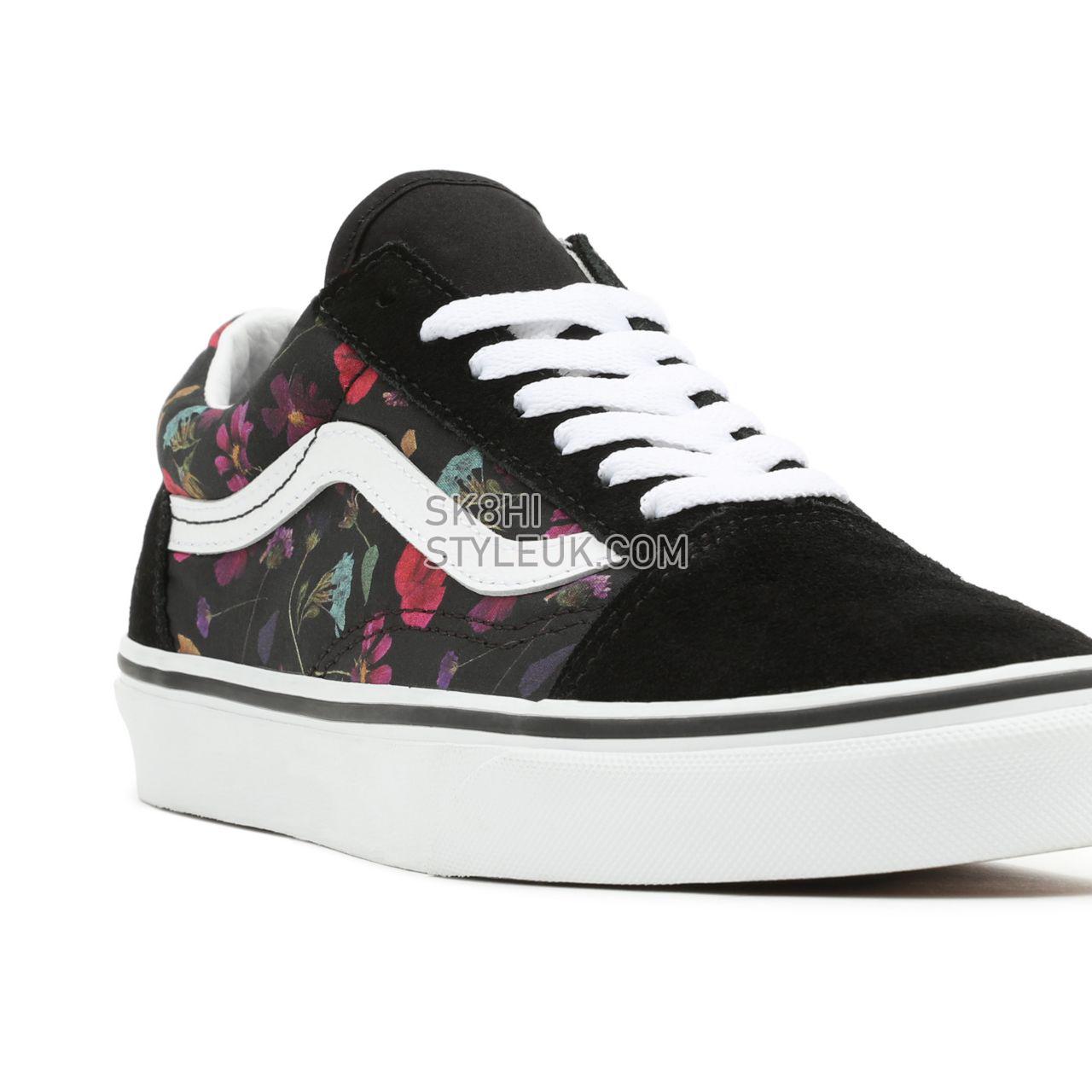 Vans Pressed Floral Old Skool Black Classic Womens - (Pressed Floral) Black/True White VN0A5JMI8N8 Shoes