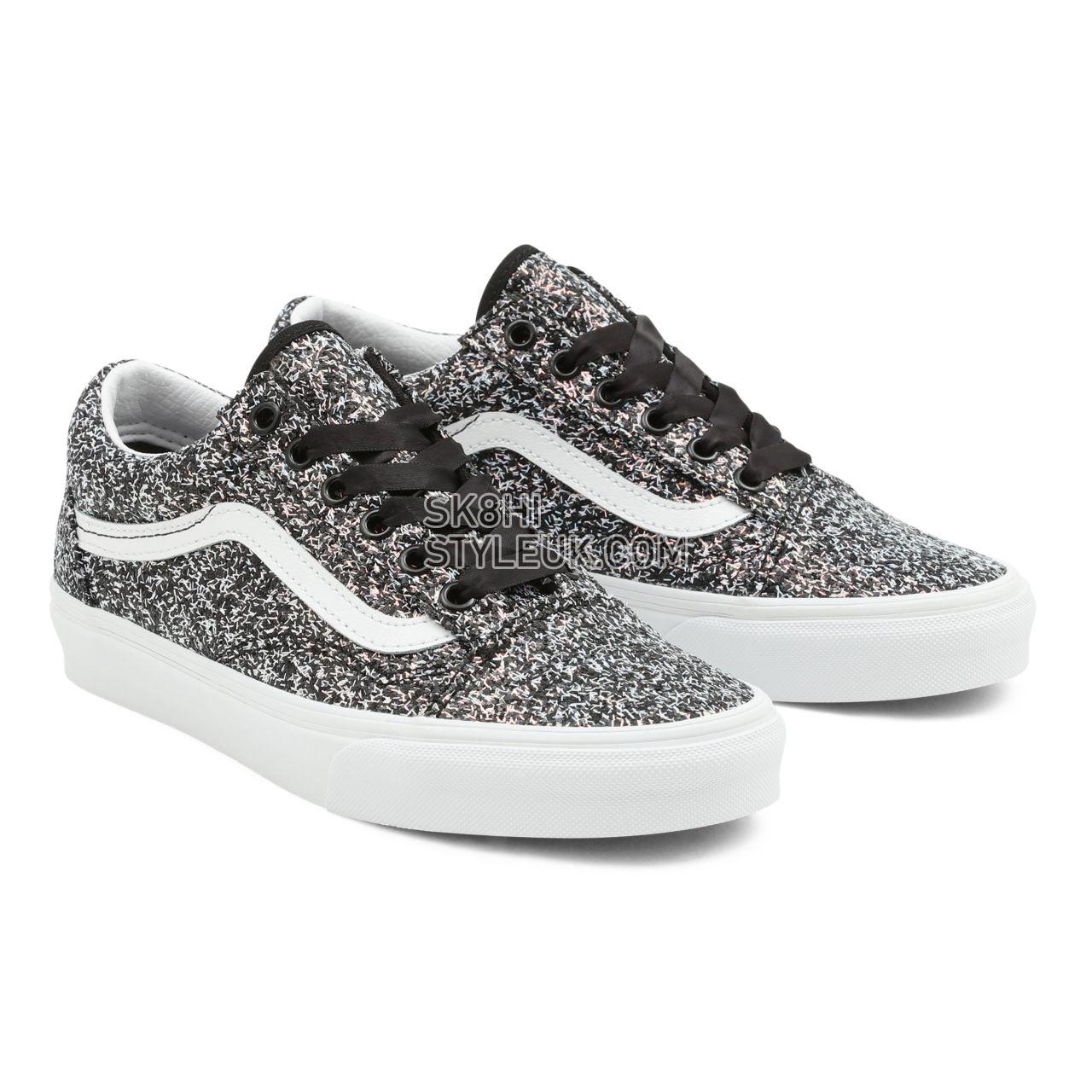 Vans Shiny Party Old Skool Black Classic Womens - (Shiny Party) Black/True White VN0A5KRF8N9 Shoes