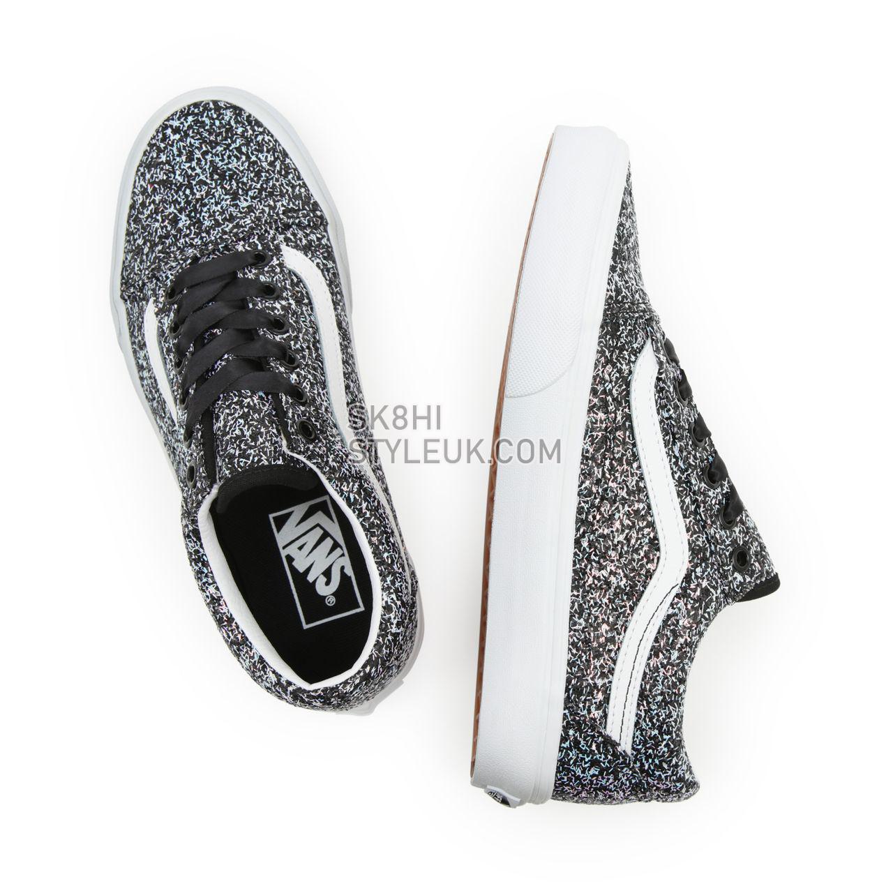 Vans Shiny Party Old Skool Black Classic Womens - (Shiny Party) Black/True White VN0A5KRF8N9 Shoes