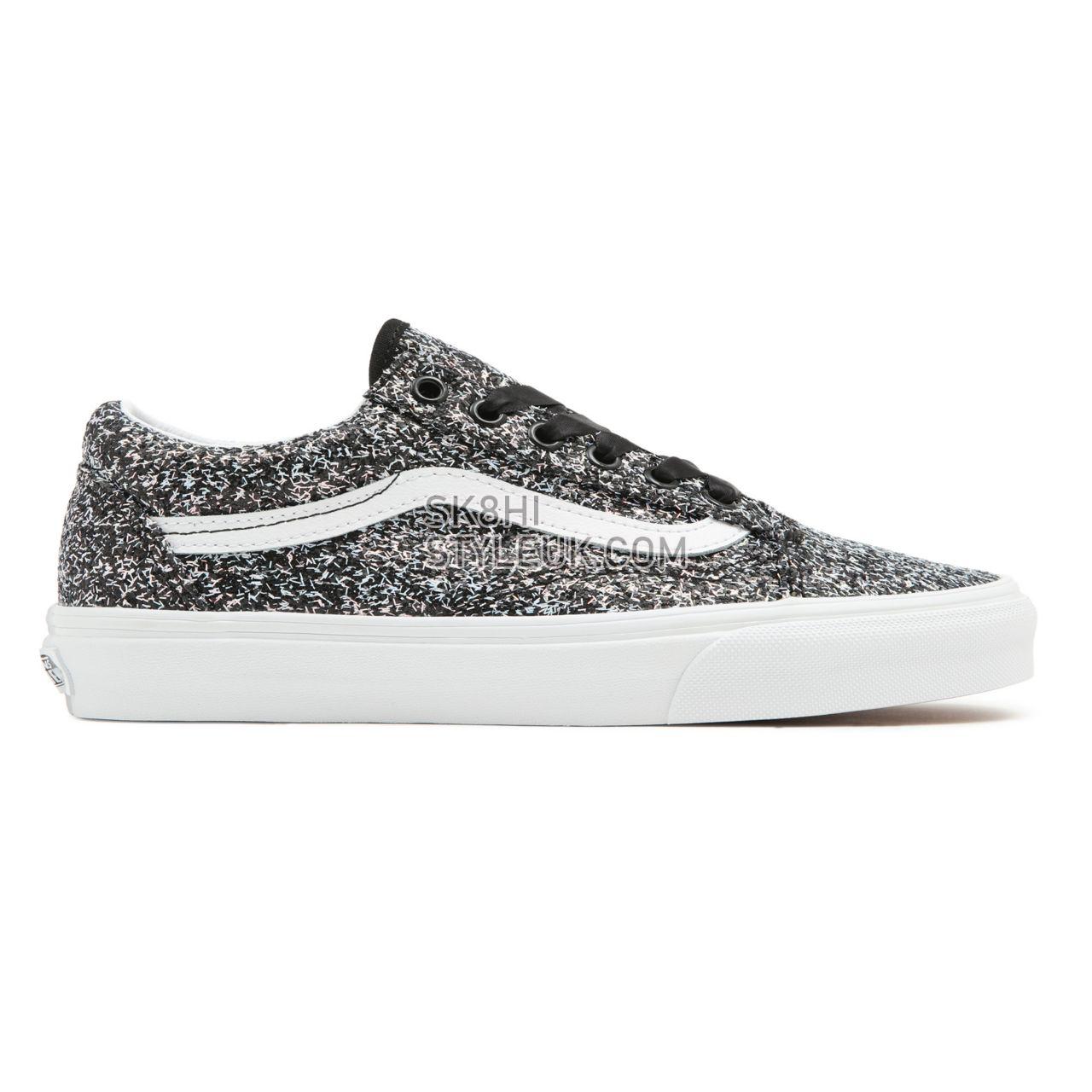 Vans Shiny Party Old Skool Black Classic Womens - (Shiny Party) Black/True White VN0A5KRF8N9 Shoes