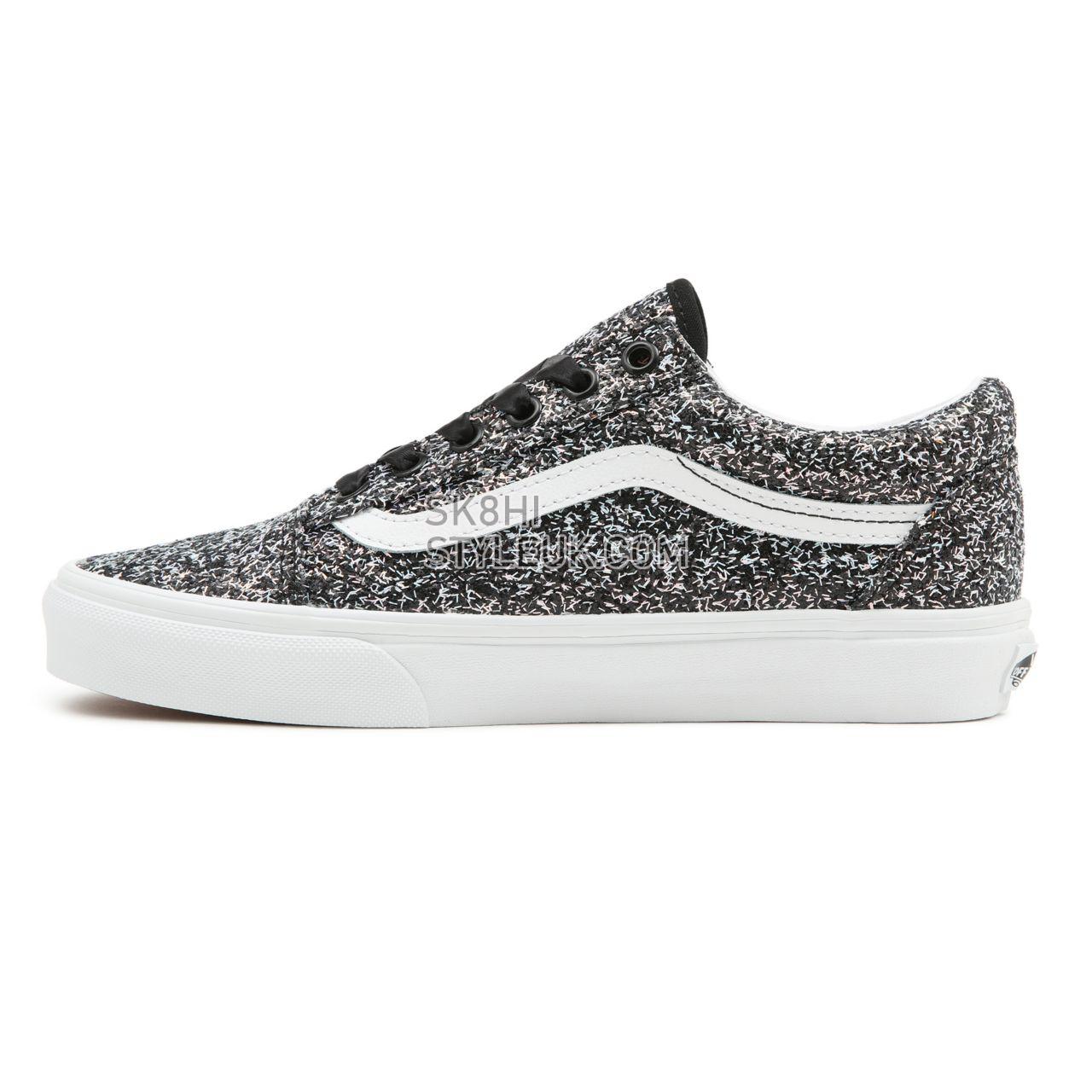 Vans Shiny Party Old Skool Black Classic Womens - (Shiny Party) Black/True White VN0A5KRF8N9 Shoes