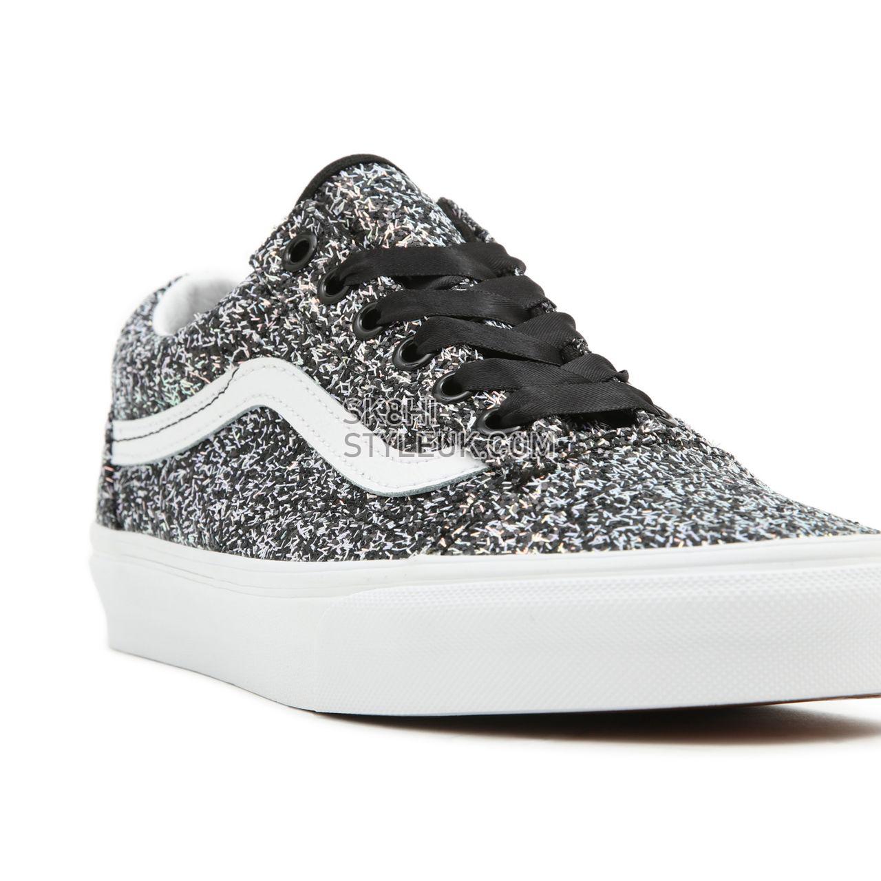 Vans Shiny Party Old Skool Black Classic Womens - (Shiny Party) Black/True White VN0A5KRF8N9 Shoes