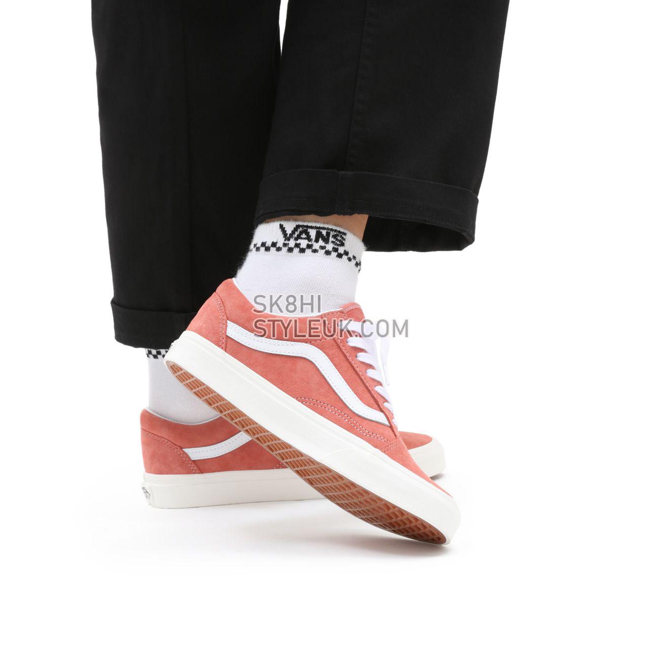 Vans Pig Suede Old Skool Pink Classic Womens - (Pig Suede) terra cotta/snow white VN0A38G19GA Shoes