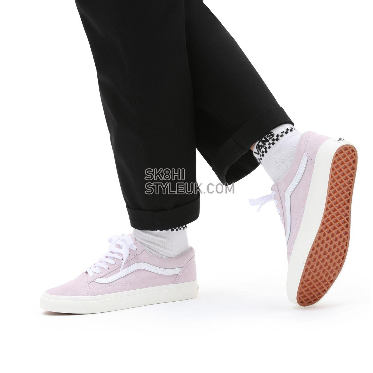 Vans Pig Suede Old Skool Pink Classic Womens - (Pig Suede) orchid ice/snow white VN0A38G19G4 Shoes