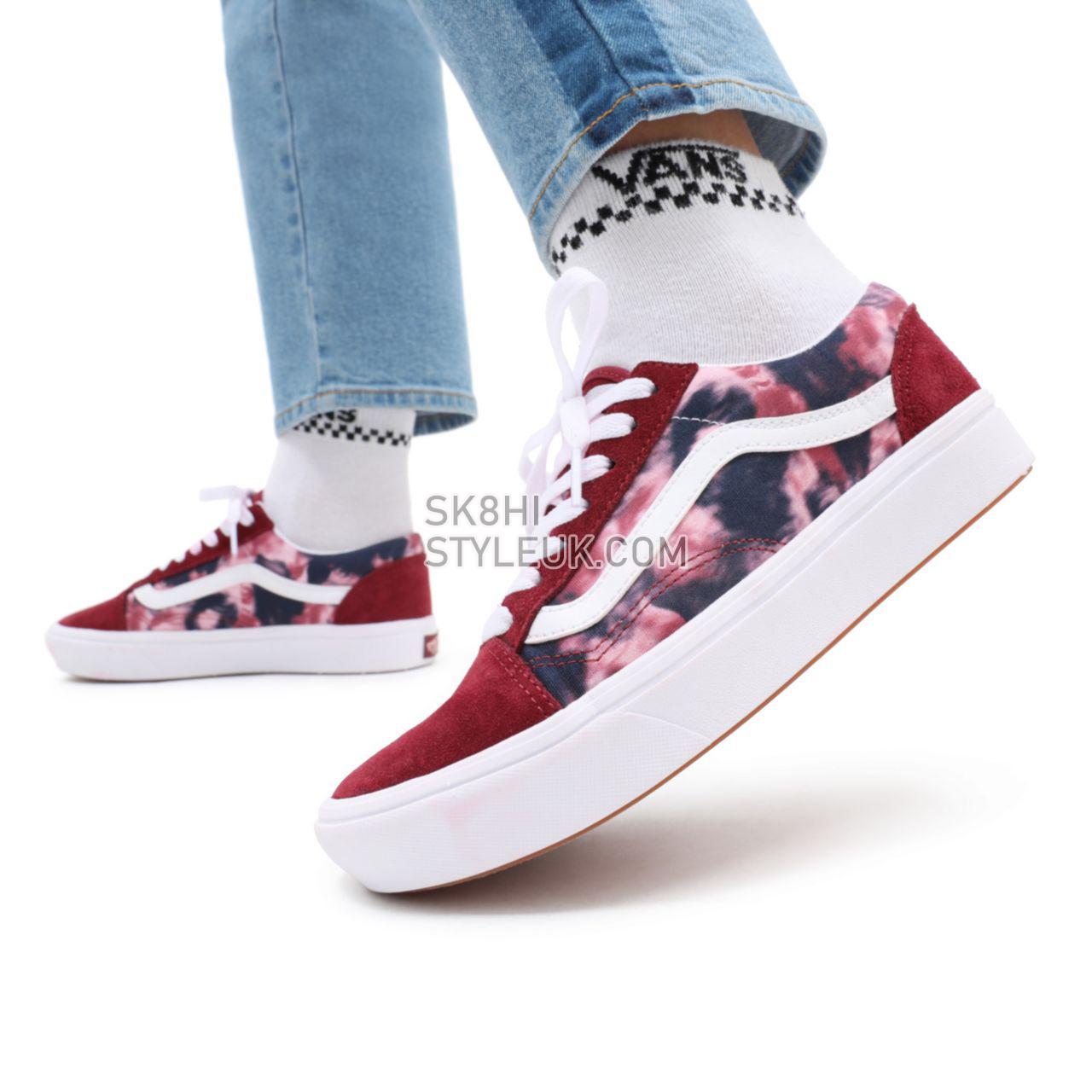 Vans Grunge Wash ComfyCush Old Skool Pink Classic Womens - (Grunge Wash) multi/tie-dye VN0A5DYC9JZ Shoes