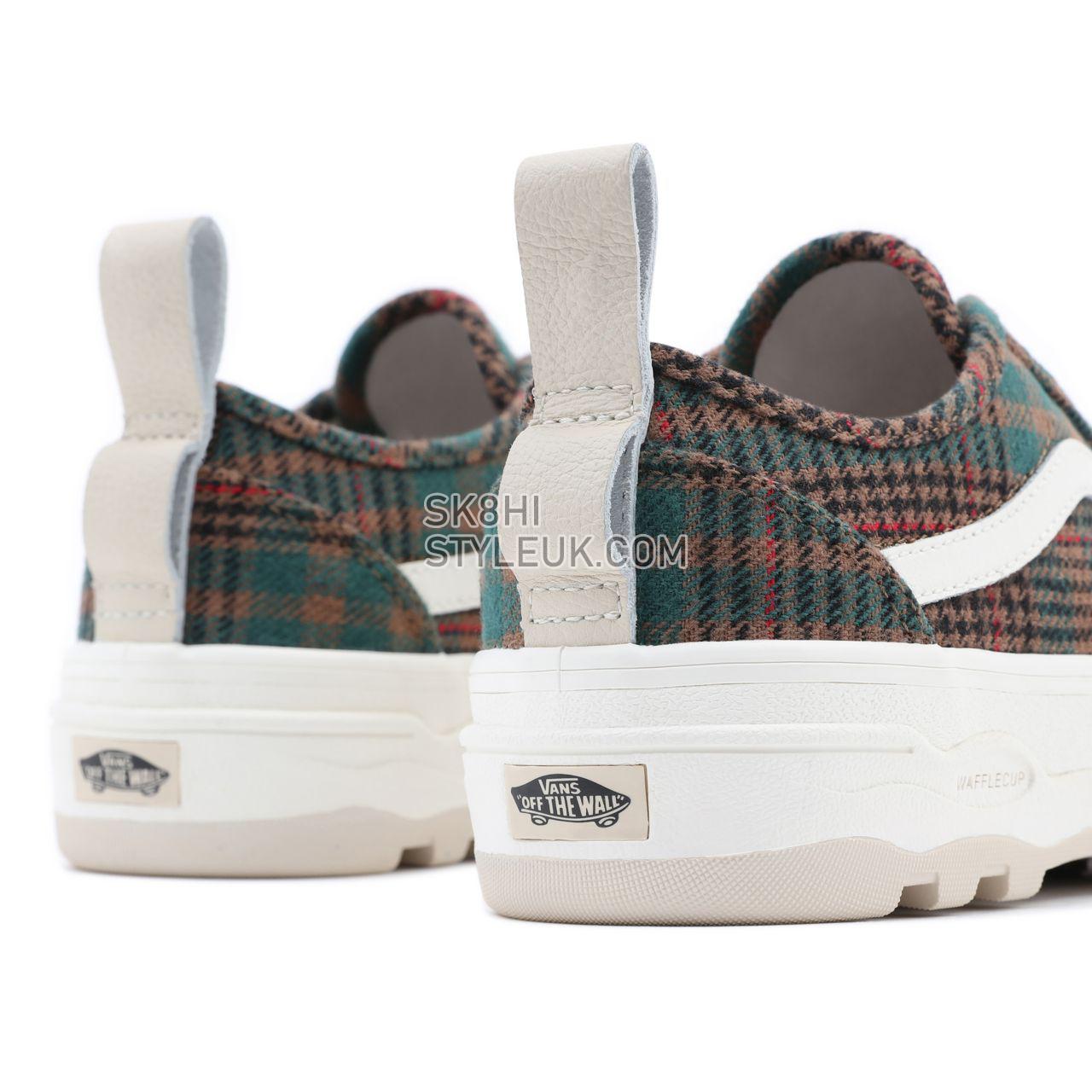 Vans Fuzzy Plaid Sentry Old Skool WC Green Classic Womens - (Fuzzy Plaid) sandshell/green VN0A5KR3A0W Shoes