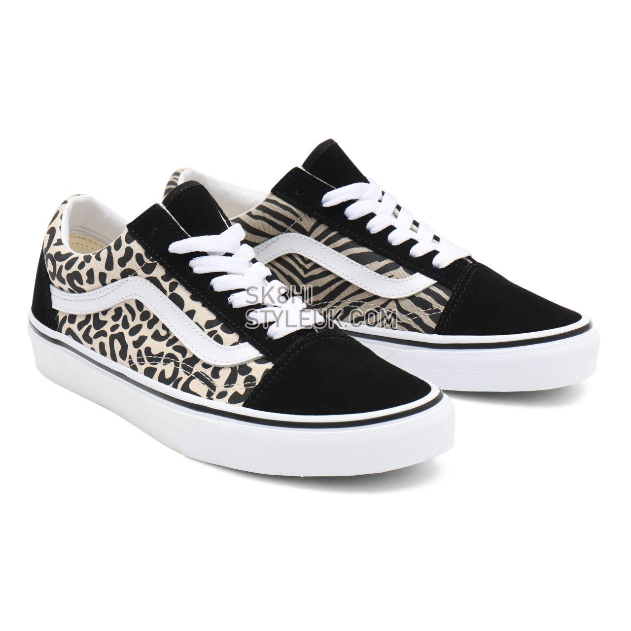 Vans Safari Multi Old Skool Black Classic Womens - (Safari Multi) mix/true white VN0A3WKT9XB Shoes