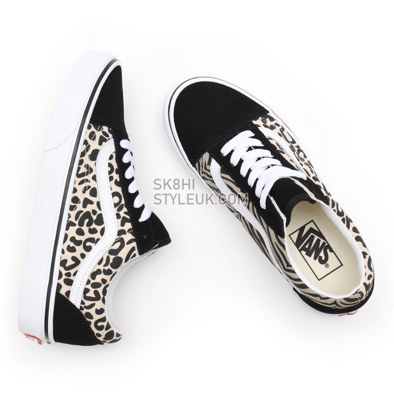 Vans Safari Multi Old Skool Black Classic Womens - (Safari Multi) mix/true white VN0A3WKT9XB Shoes