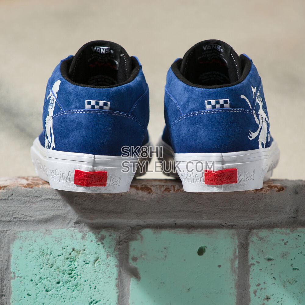 Vans x Krooked Skate Half Cab 92 VCU Mens Womens - (Krooked By Natas For Ray) Blue VN0A4BW9APG Shoes