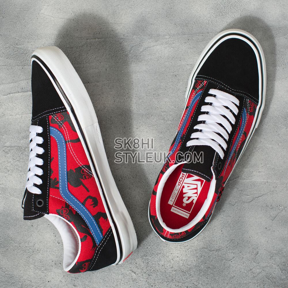 Vans x One Piece Skate Old Skool Mens Womens - (Krooked By Natas For Ray) Red VN0A5FCBAPC Shoes