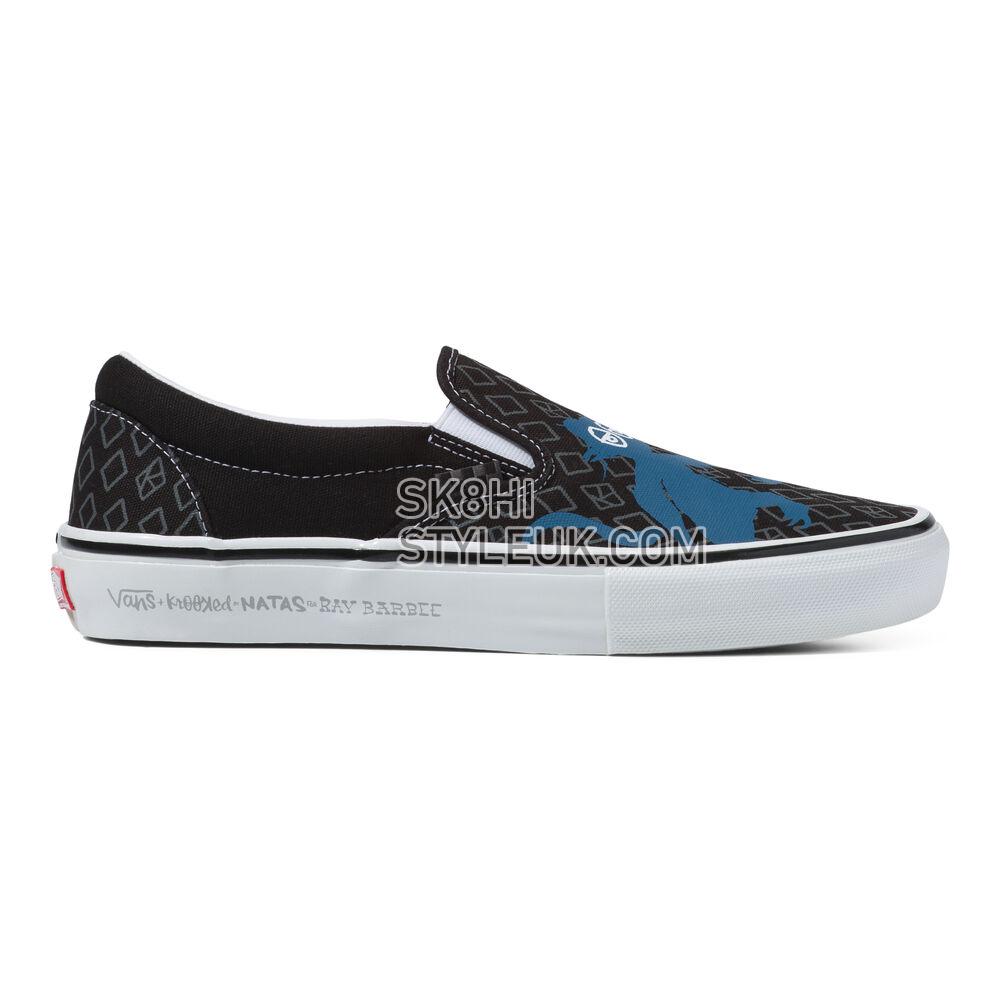 Vans Skate Classics Slip-On Mens Womens - (Krooked By Natas For Ray) Black VN0A5FCAAPM Shoes