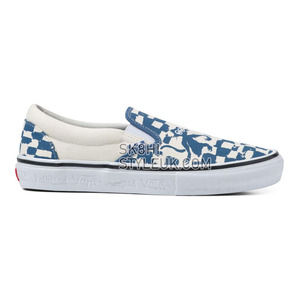 Vans x Krooked Featuring Art By Natas For Ray Barbee Skate Slip-On VCU Mens Womens - (Krooked By Natas For Ray) Blue VN0A4BWDAPG