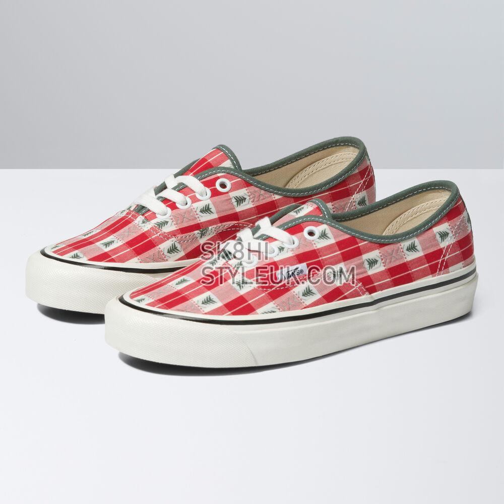 Vans x One Piece Authentic 44 DX Mens Womens - Anaheim Factory Og Plaid Red/White VN0005U8Y52 Shoes