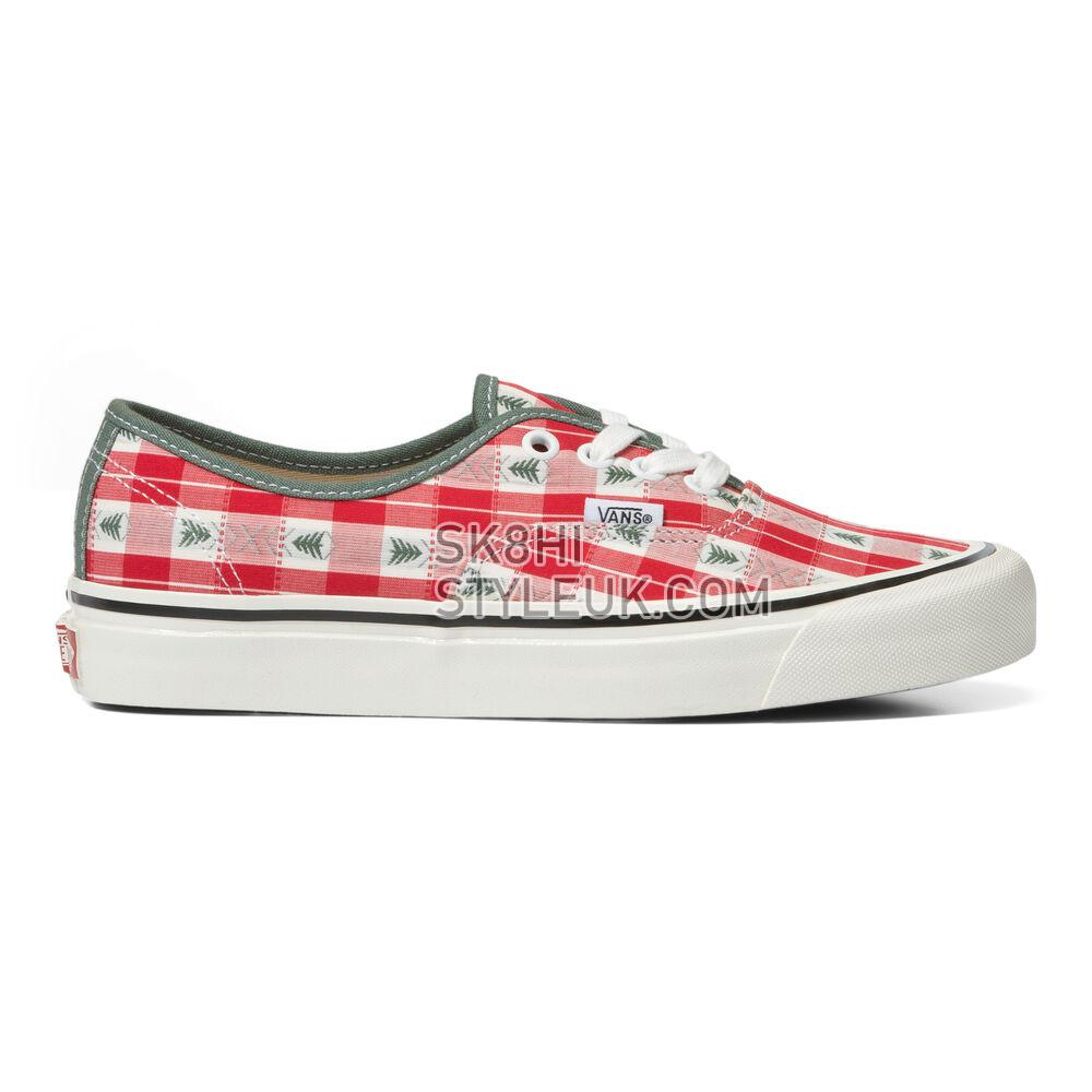 Vans x One Piece Authentic 44 DX Mens Womens - Anaheim Factory Og Plaid Red/White VN0005U8Y52 Shoes