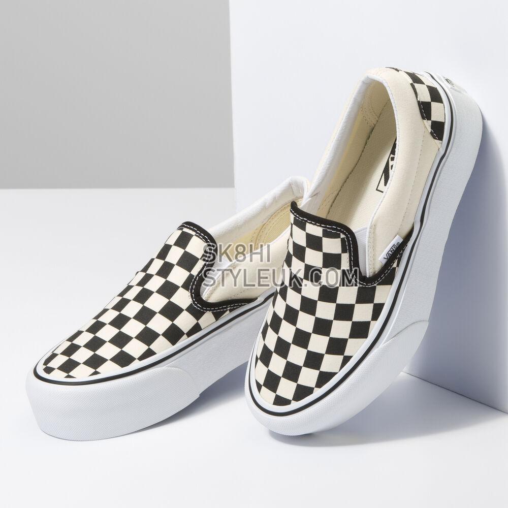 Vans Checkerboard Classic Slip-On Stackform Mens Womens - Checkerboard Black/Classic White VN0A7Q5RTYQ Shoes