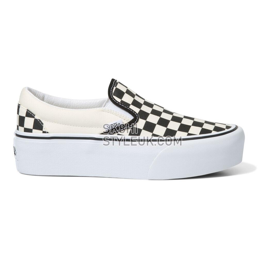 Vans Checkerboard Classic Slip-On Stackform Mens Womens - Checkerboard Black/Classic White VN0A7Q5RTYQ Shoes