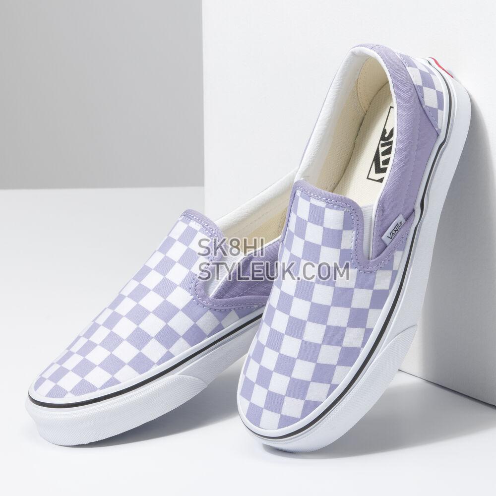 Vans Meadow Patchwork Classic Slip-On Mens Womens - Color Theory Checkerboard Purple Heather VN0A5AO8ZS0 Shoes