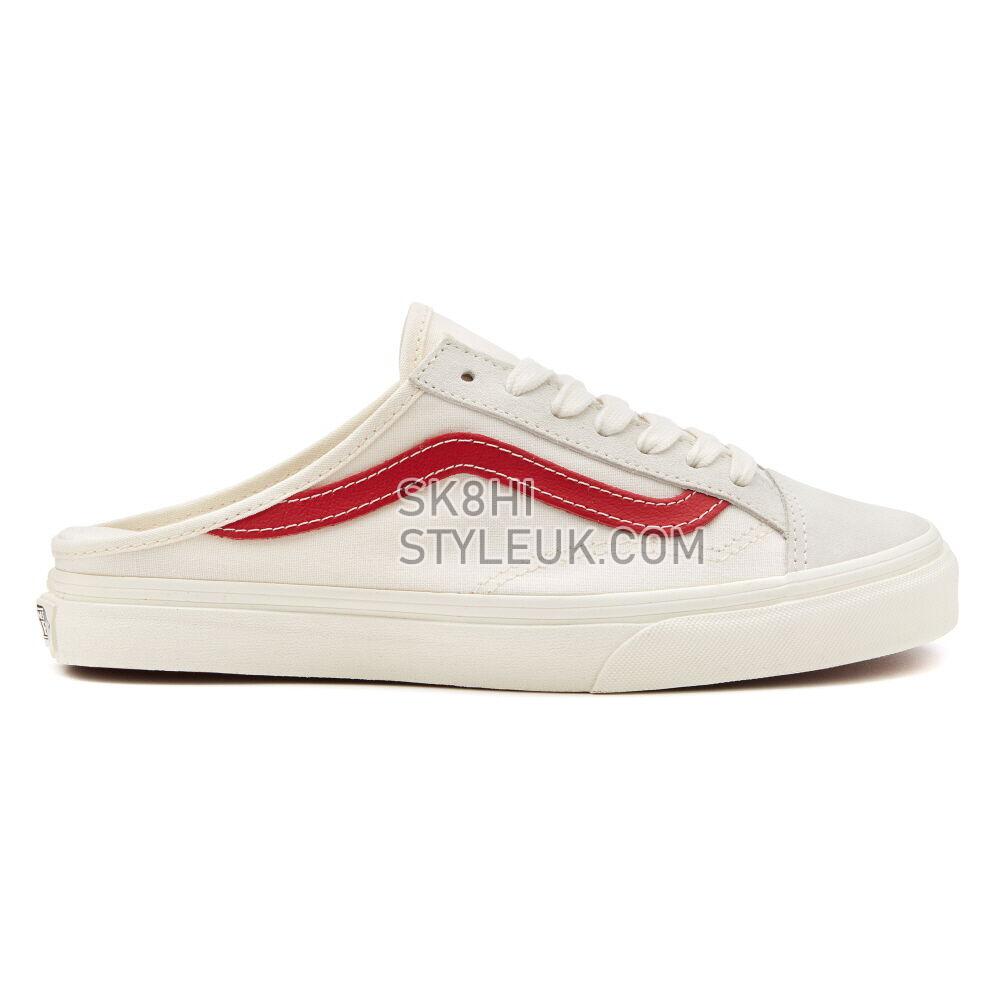 Vans Leather Style 36 Mule Mens Womens - Marshmallow/Racing Red VN0A7Q5YOXS Shoes