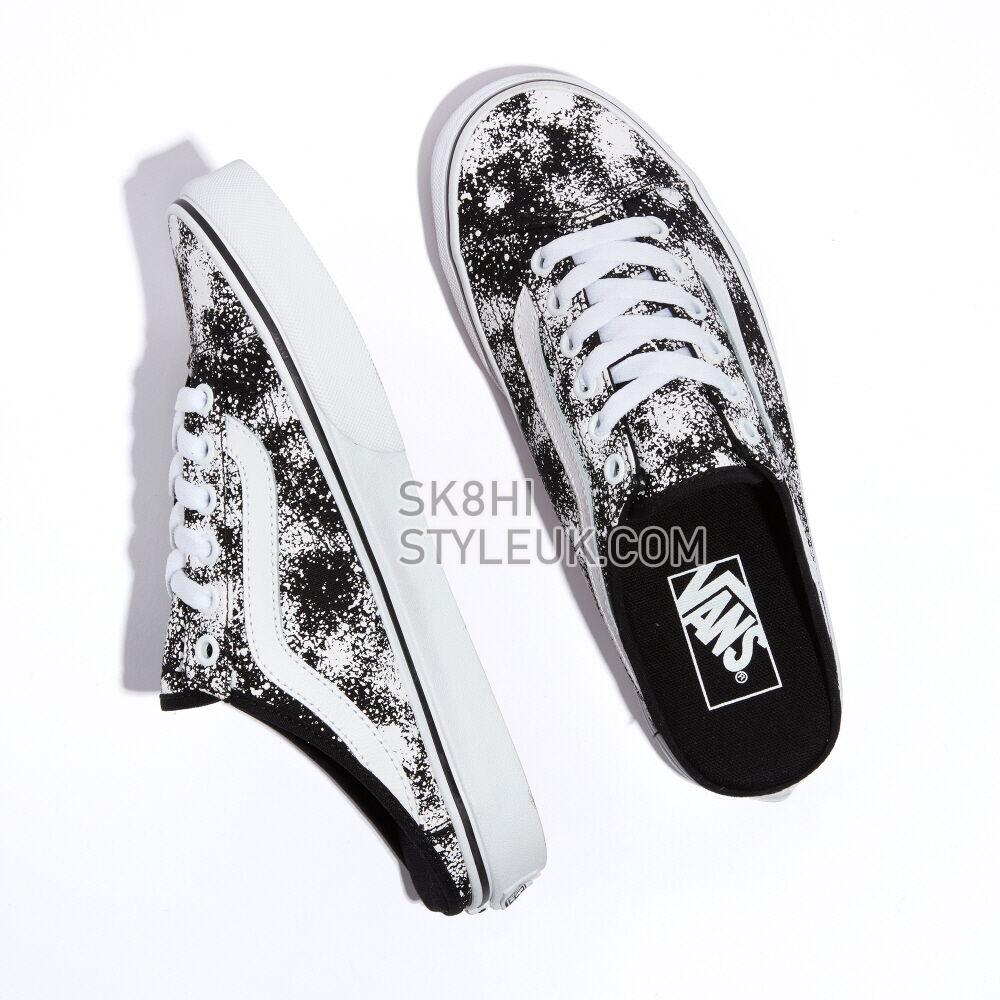 Vans Leather Style 36 Mule Mens Womens - (Overspray) Black/True White VN0A7Q5YB9G Shoes